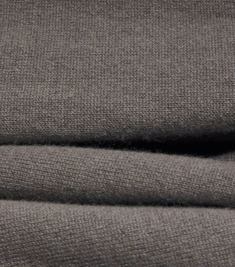 Corneliani Mens Cashmere High-Neck Quarter-Zip Sweater Green Coloured Image 6