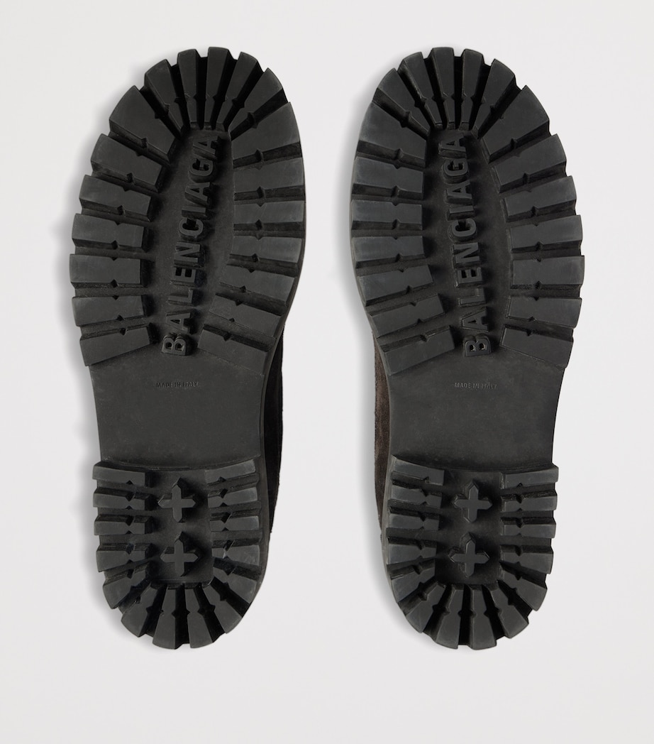 Balenciaga Leather-Cotton Combat Strike Ankle Boots Image 7