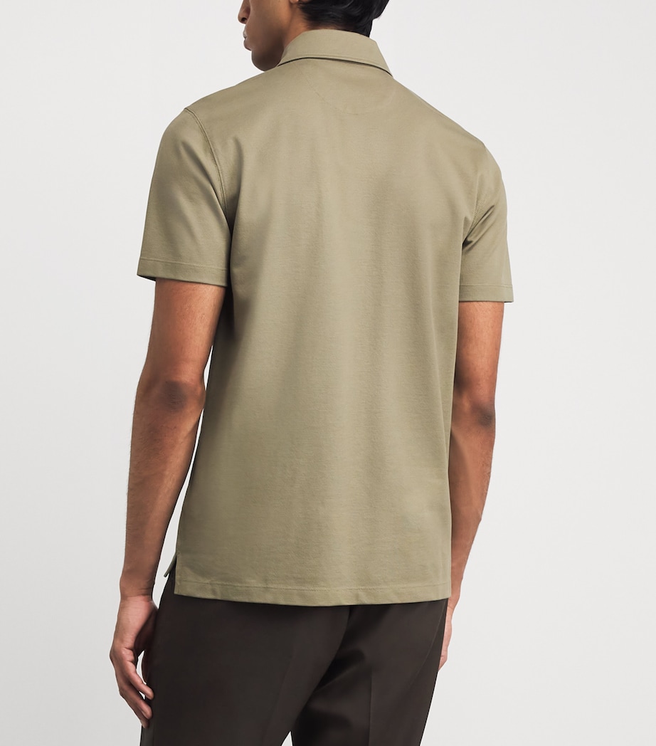Belstaff Mens Supima Cotton Piqué Curator Polo Shirt Fatigue Greenftggn Image 5