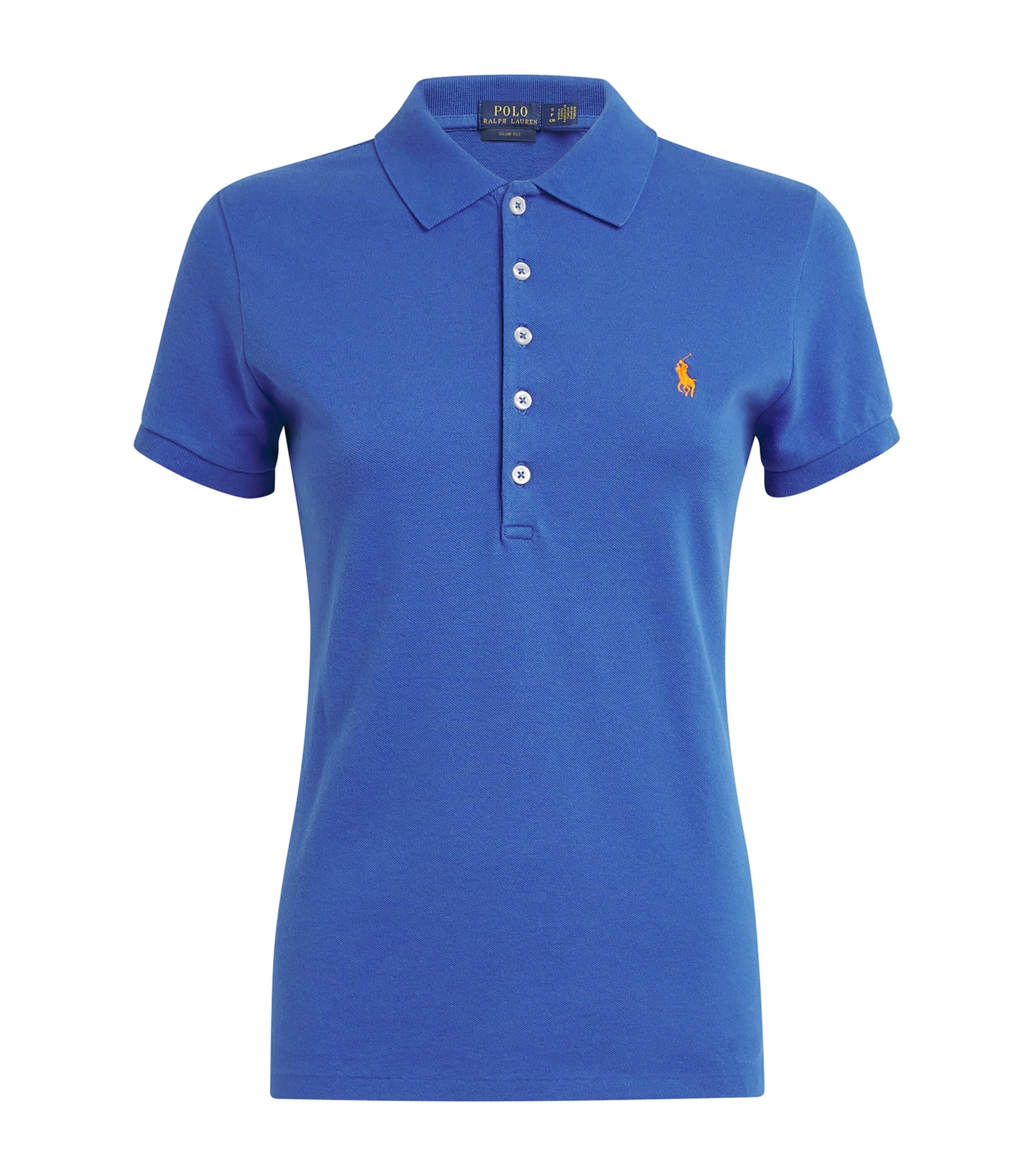 Polo Ralph Lauren Womens Cotton Slim Polo Shirt New Iris Image 1