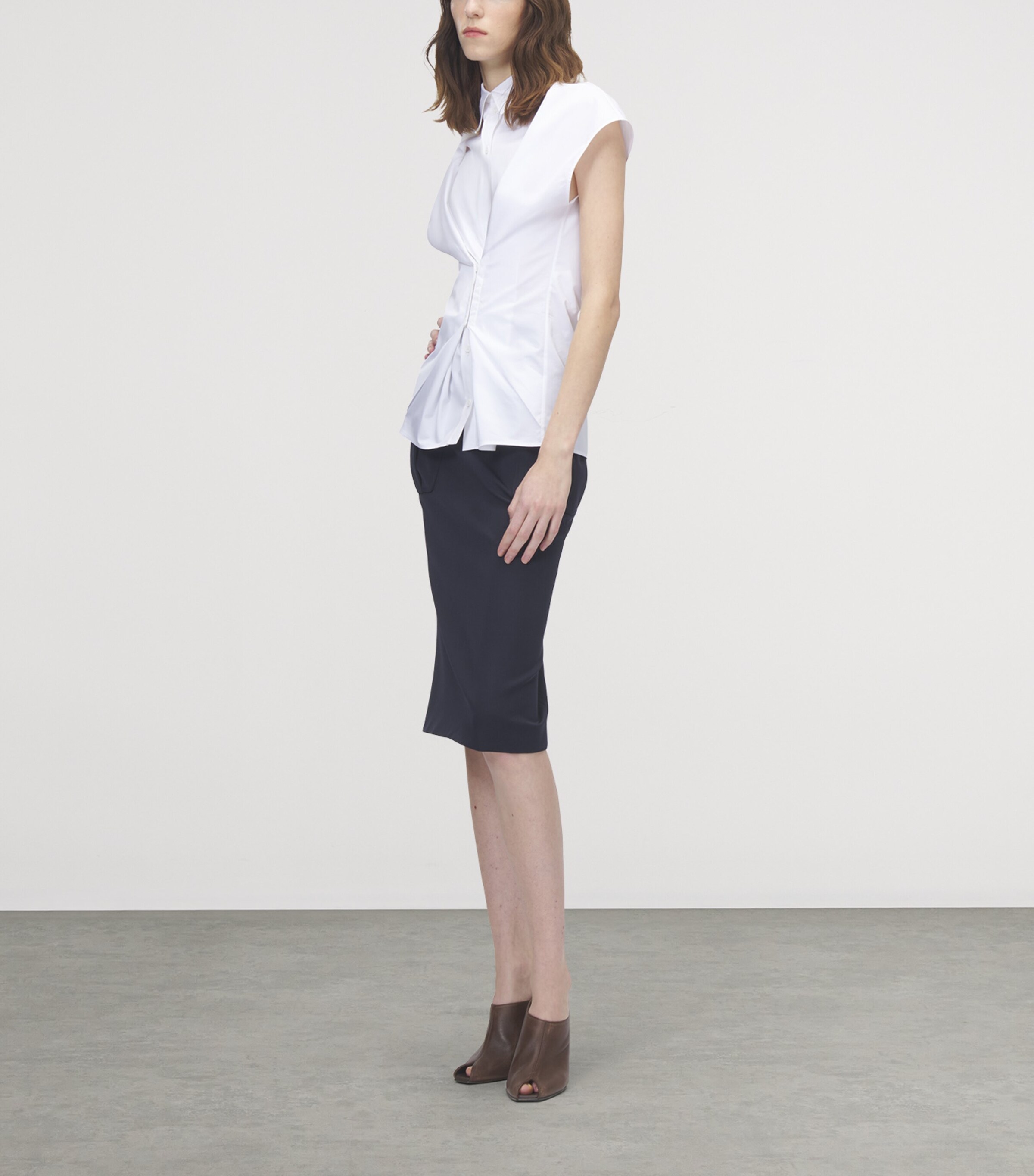 McQueen Womens Cotton Gathered Shirt Image 3