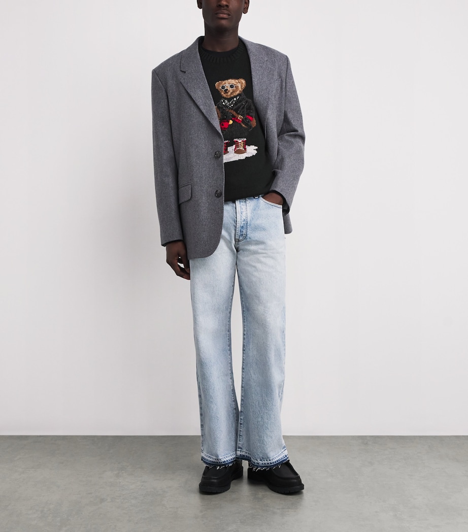 Cotton-Cashmere Holiday Bear Sweater BLACK Image 2