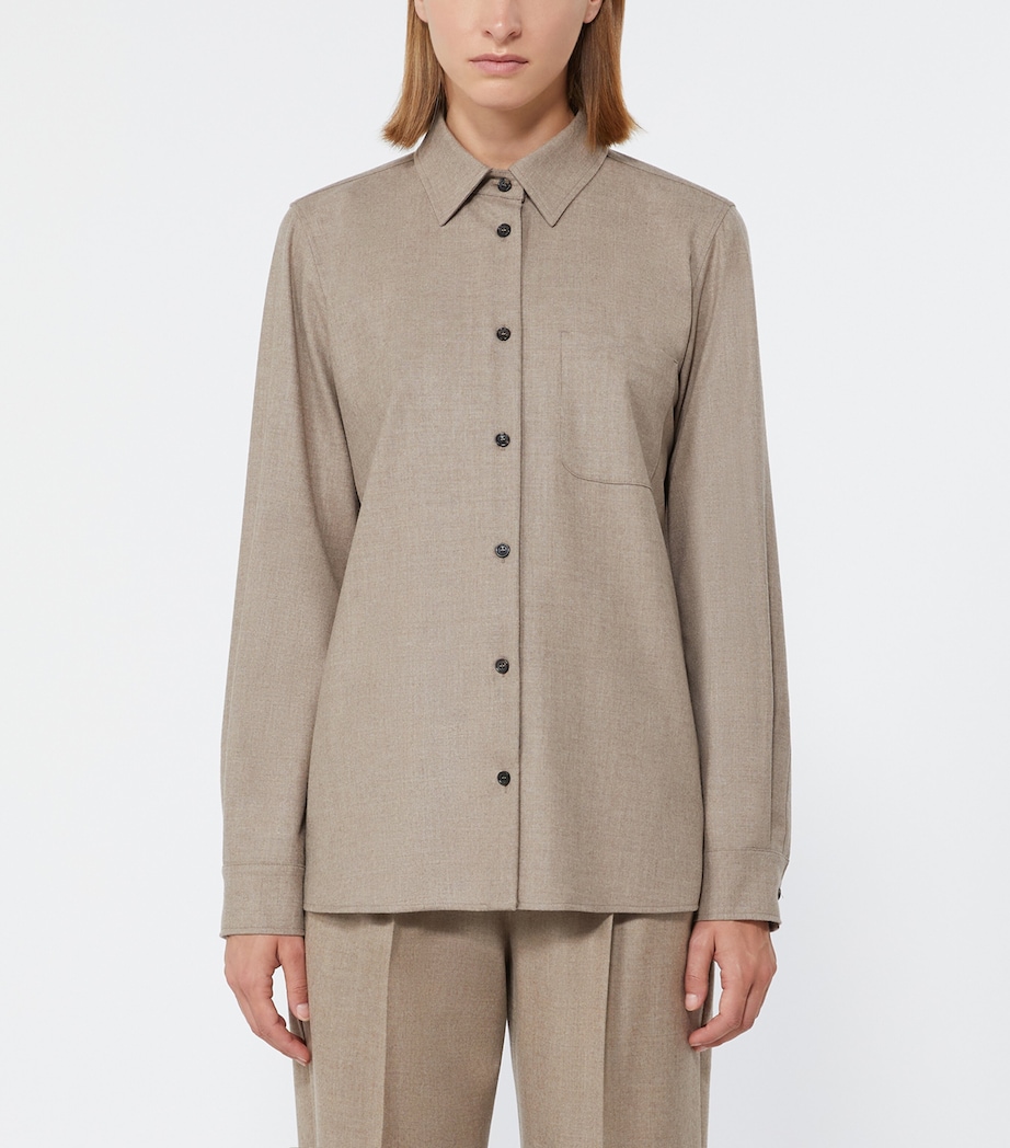 Max Mara Womens Stretch-Cashmere Shirt Sand Image 3