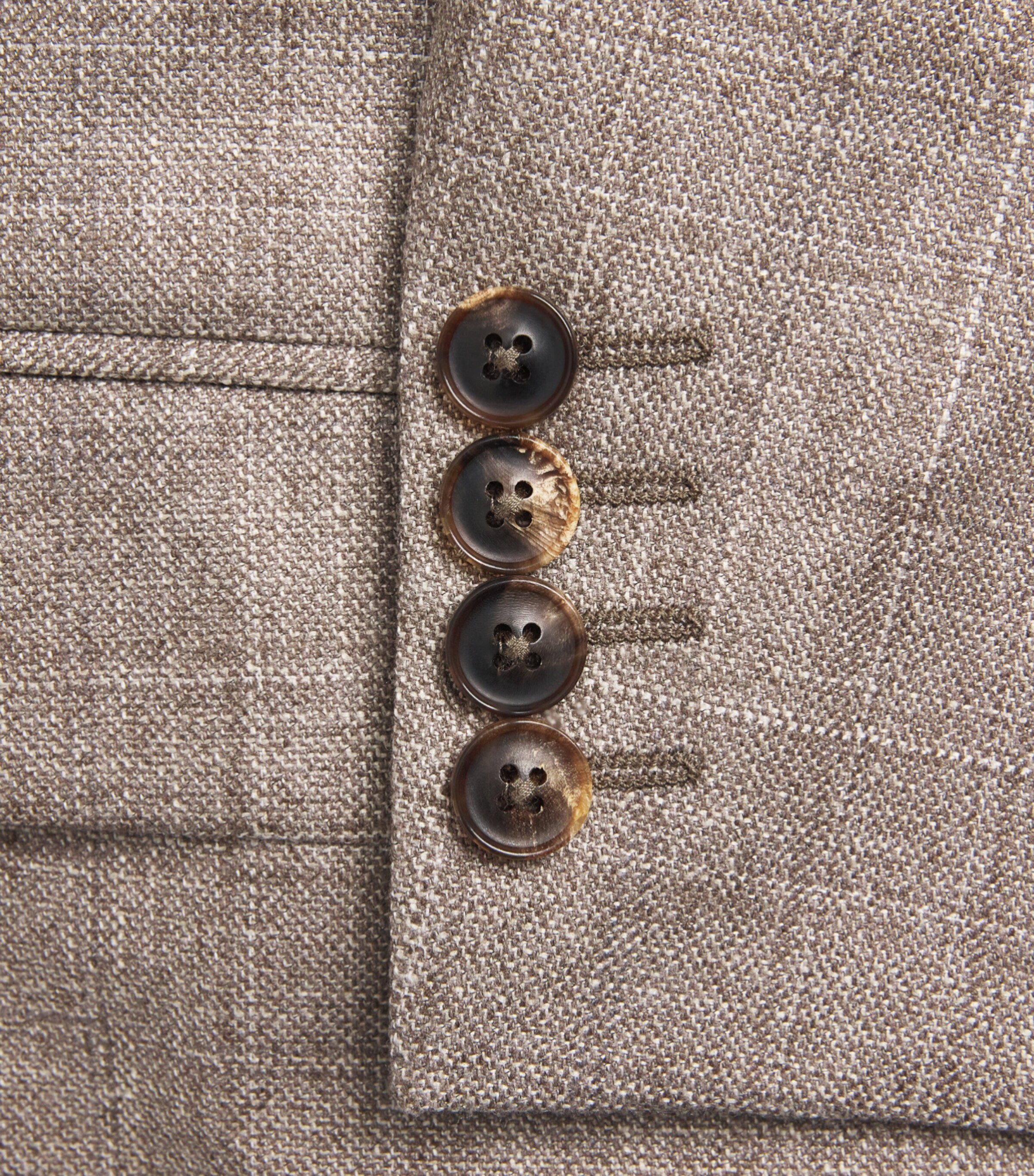 Canali Mens Silk-Cashmere Check Blazer Beige Image 6