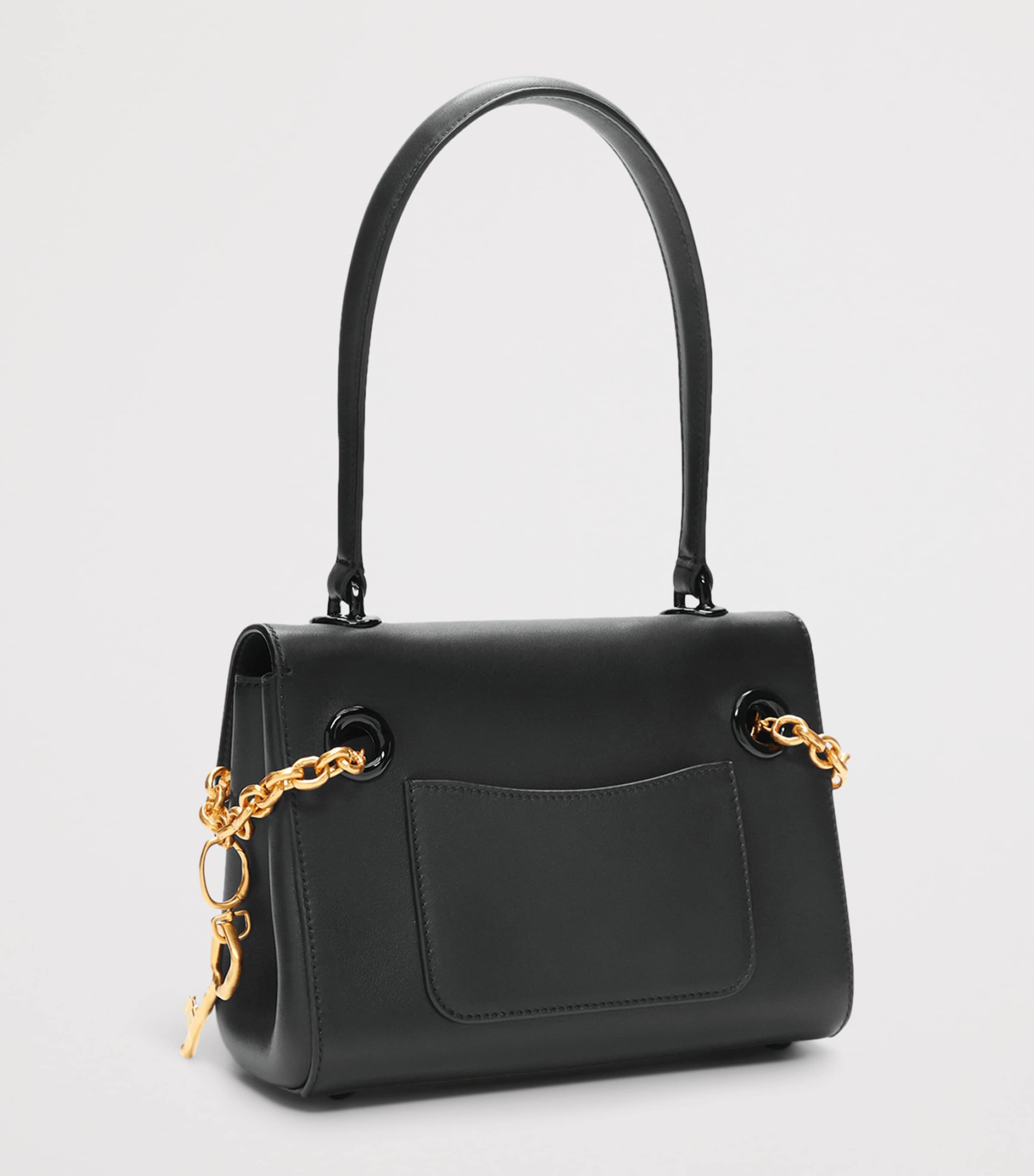 Schiaparelli Mini Calfskin Secret Top-Handle Bag Black Image 4