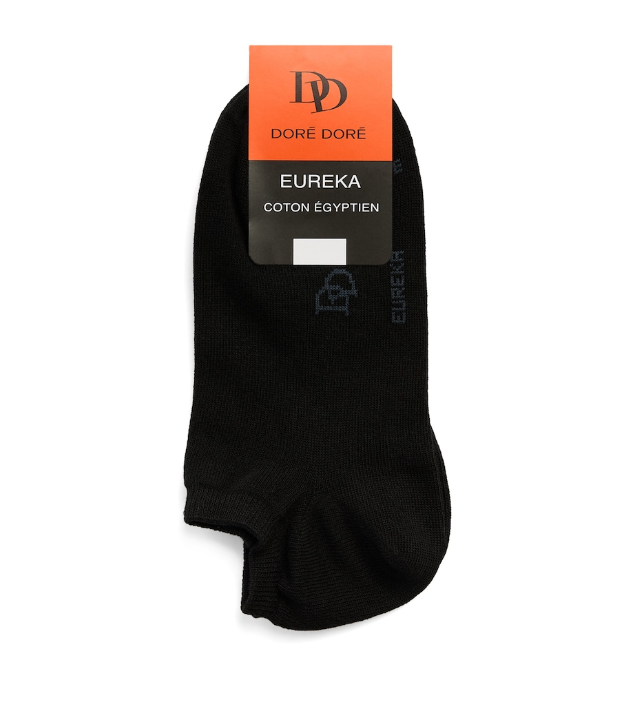 Doré Doré Mens Egyptian Cotton-Blend Eureka Trainer Socks Noir Image 1