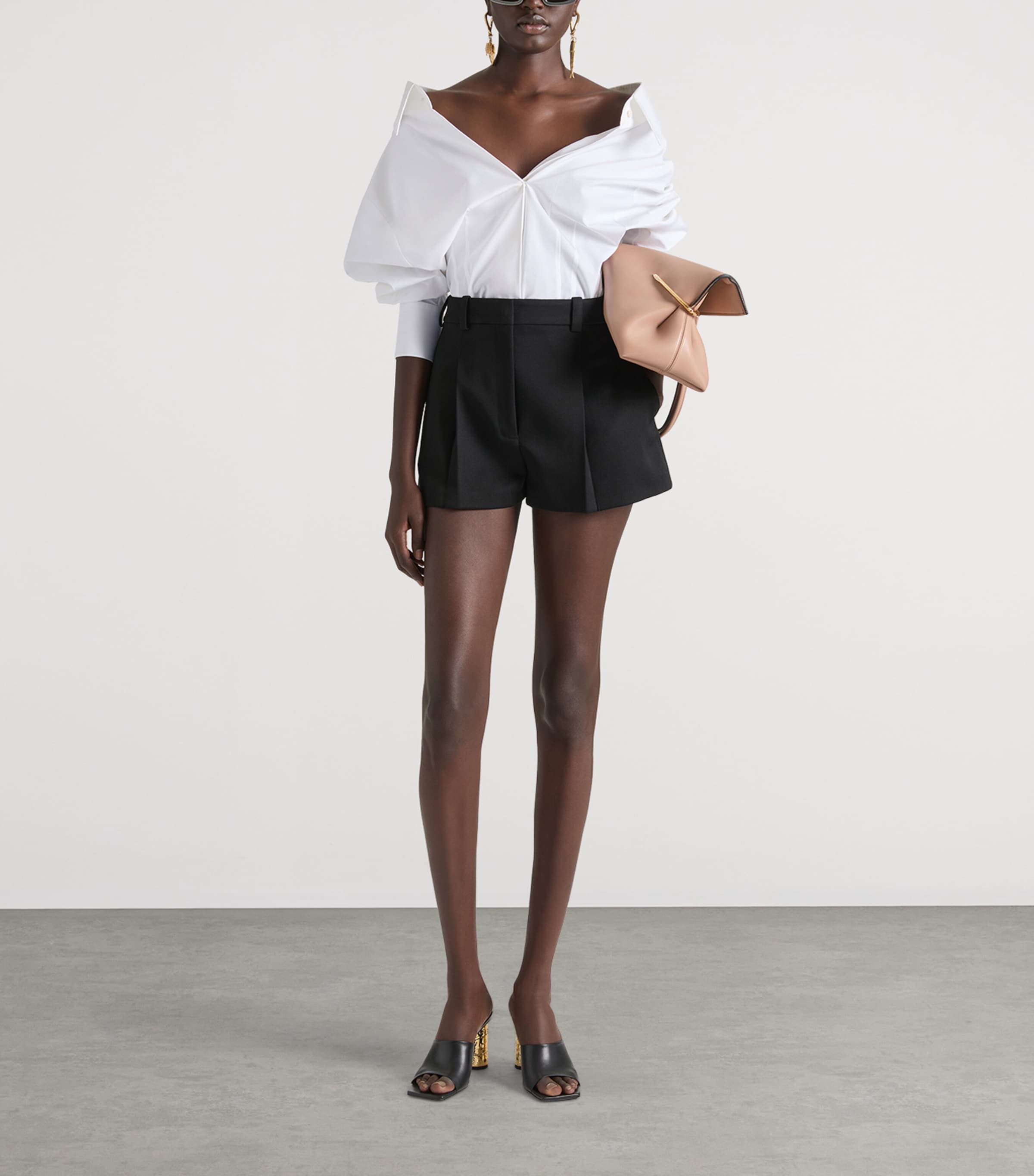 Leather Pinch East-West Tote Bag BLUSH PINK Image 2