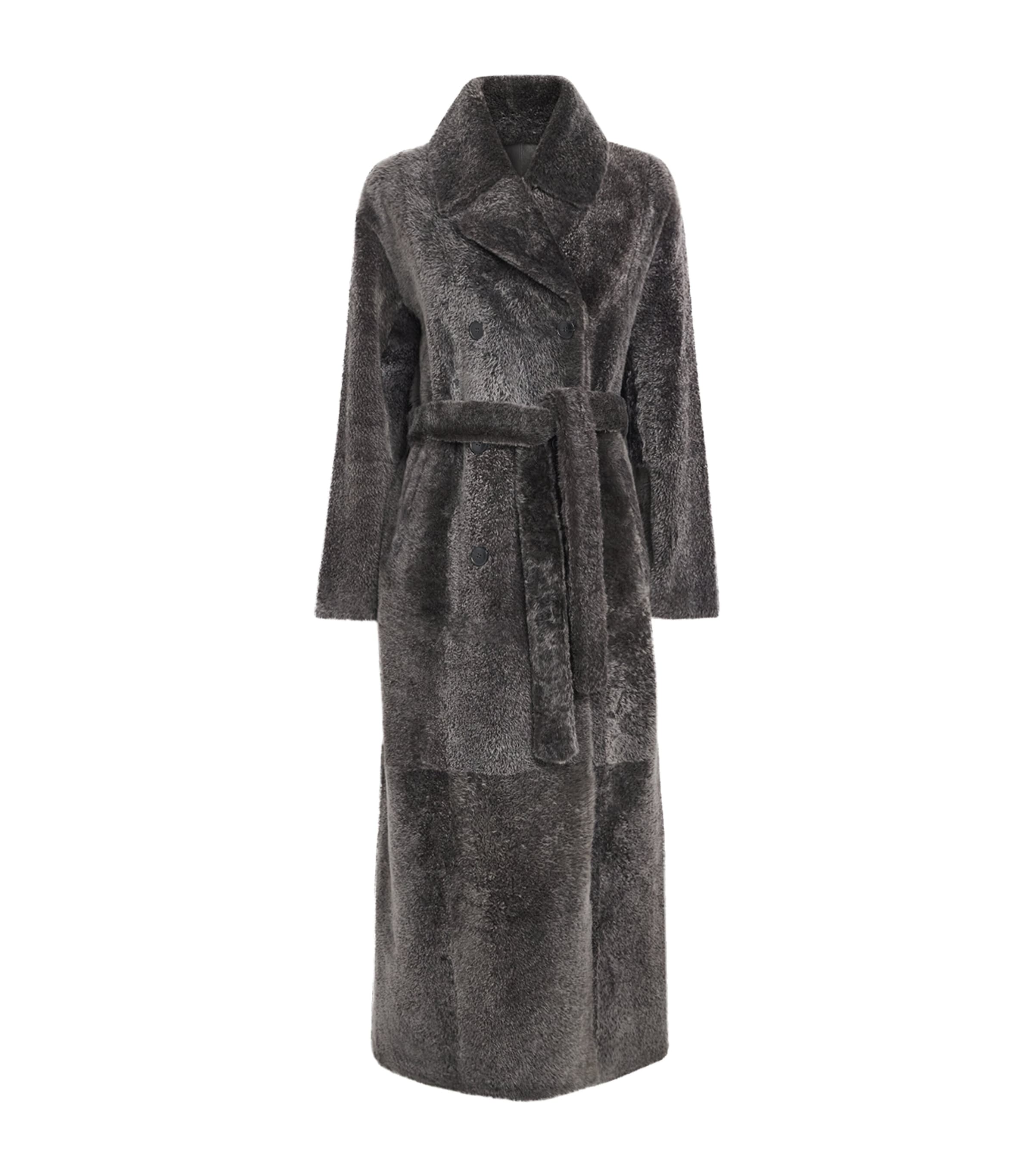 Lamb Fur Double-Breasted Coat A9135 Image 1