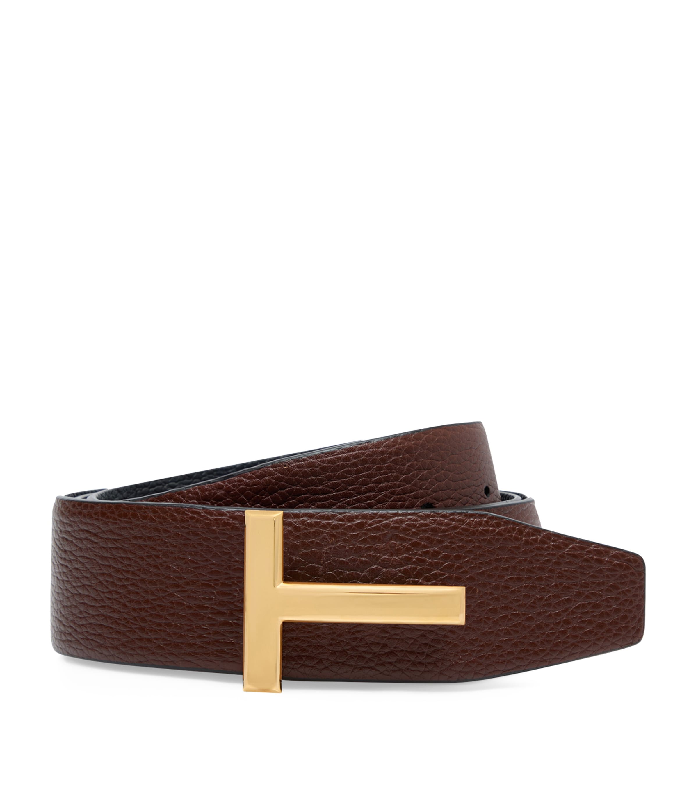 TOM FORD Leather Reversible T Icon Belt | Wedding | For the Groom | Men Clothing | Workwear | Men Accessories | Belts | Designers | Tom Ford