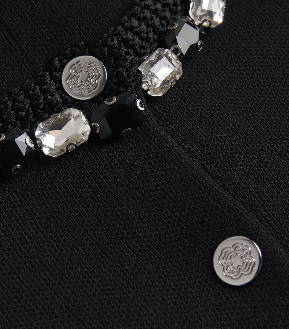 Embellished Cropped Cardigan BLACK Image 5