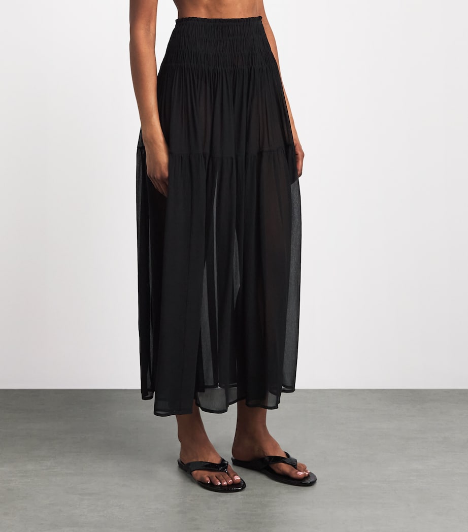 Eres Womens Silk Muslin Irresistible Maxi Skirt Noir Image 4