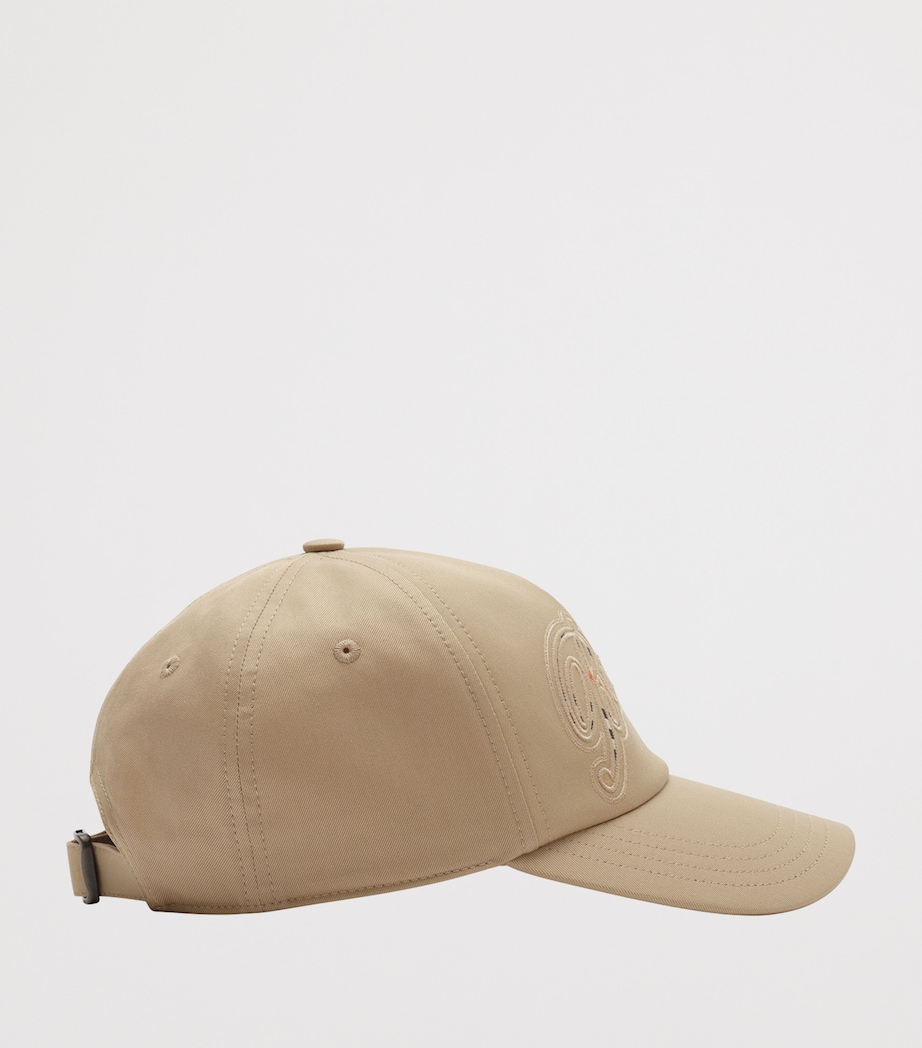 Burberry Cotton Gabardine Cursive Logo Cap Honey Beige Image 2