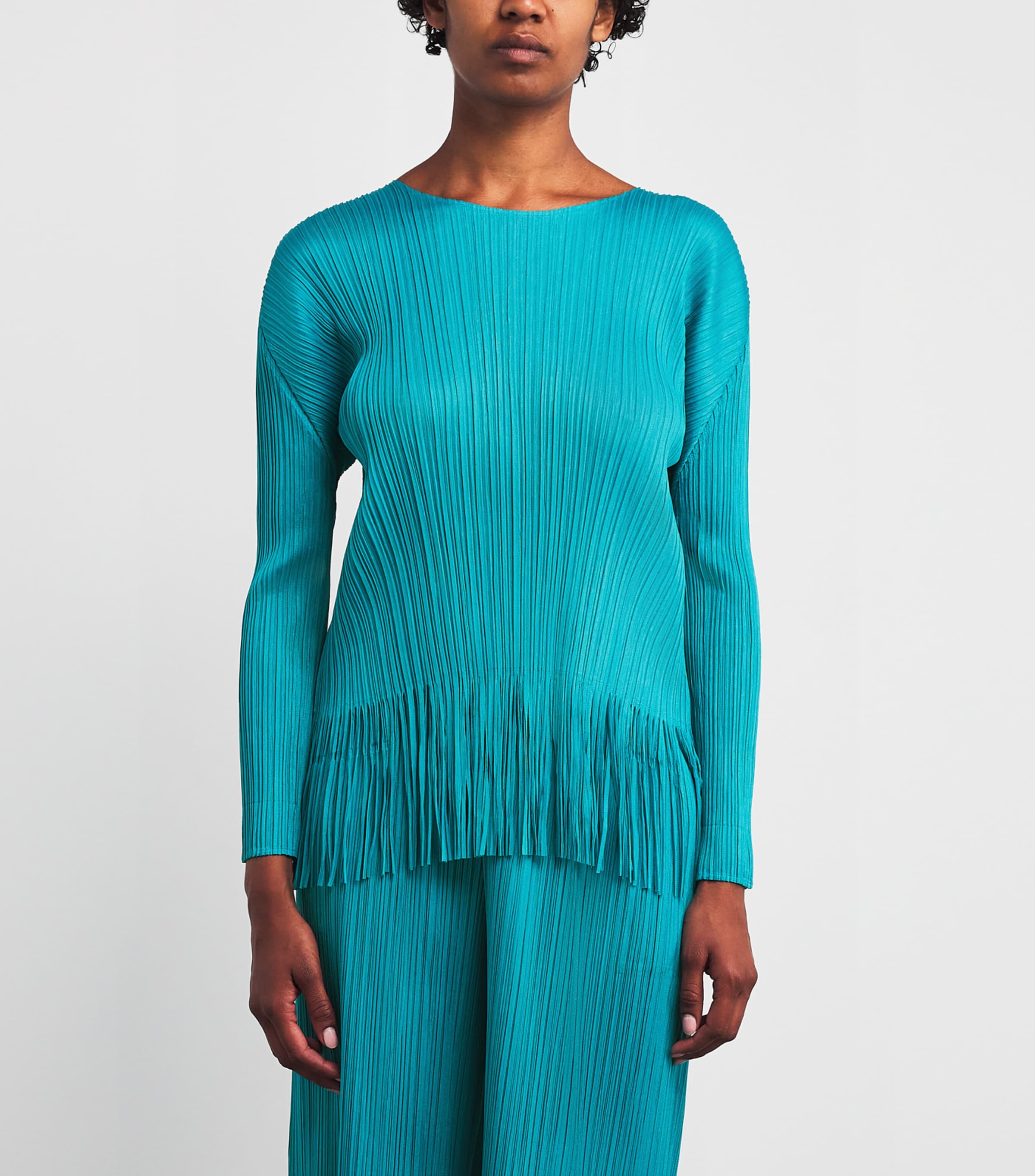Wave Long-Sleeve Top TURQUOISE BLUE Image 3