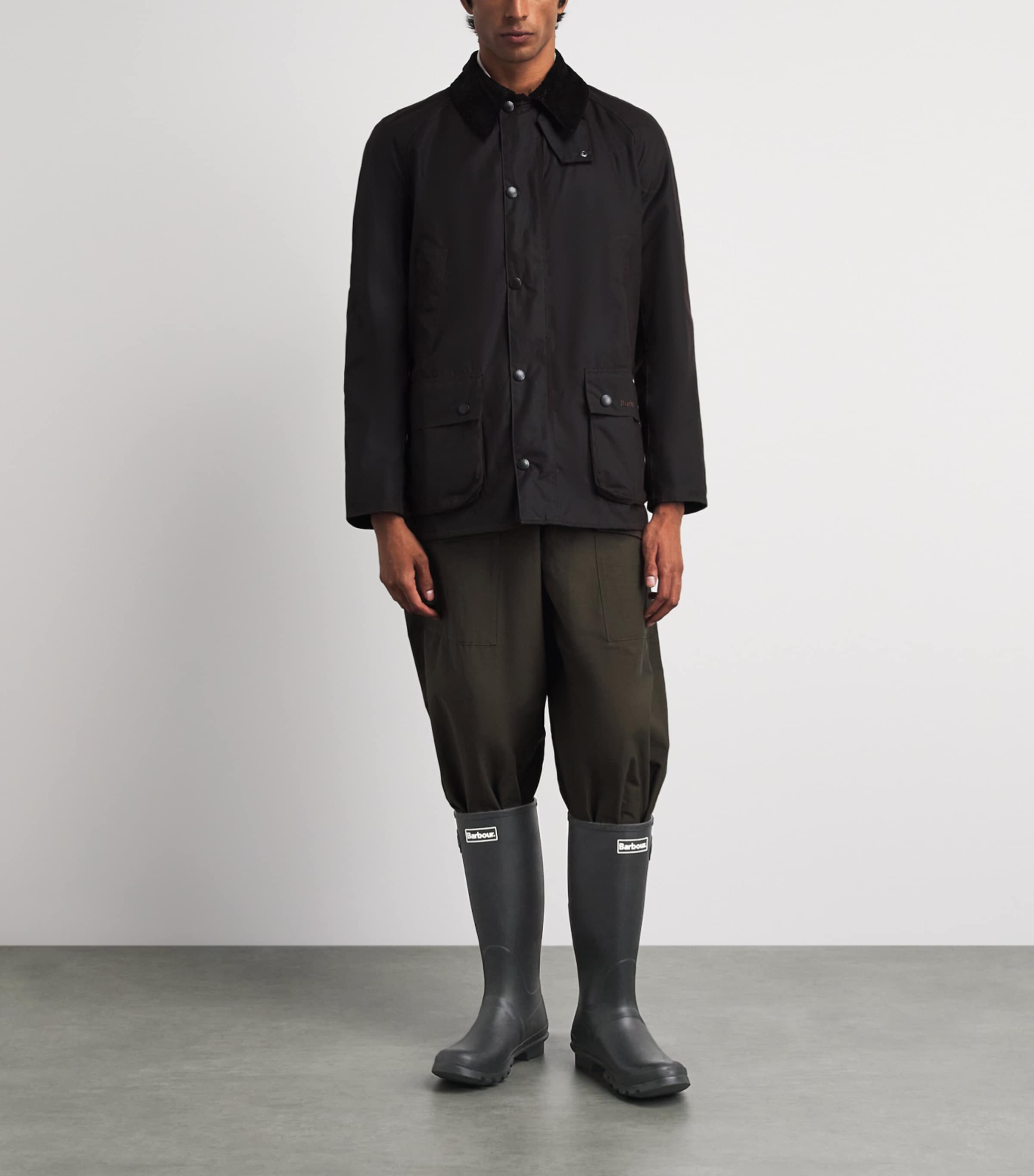 Barbour Tall Bede Wellington Boots Black Image 4