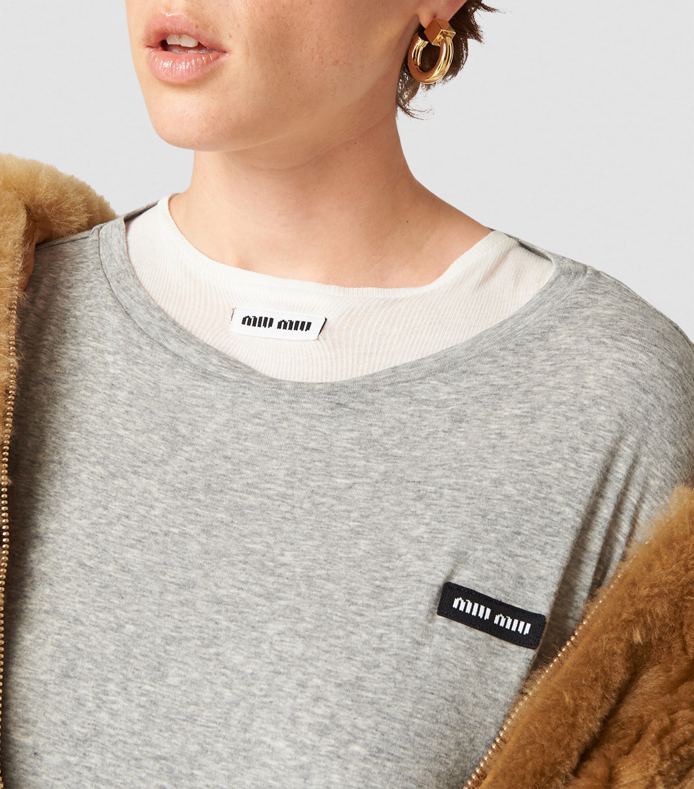Miu Miu Logo-Patch Long-Sleeve T-Shirt | Harrods UK