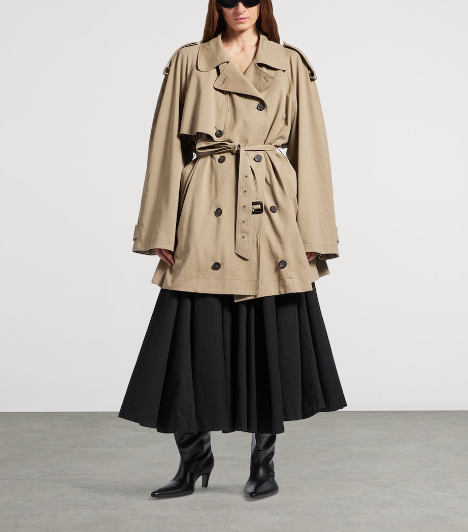 Cotton Cropped Trench Coat 9772 Image 2