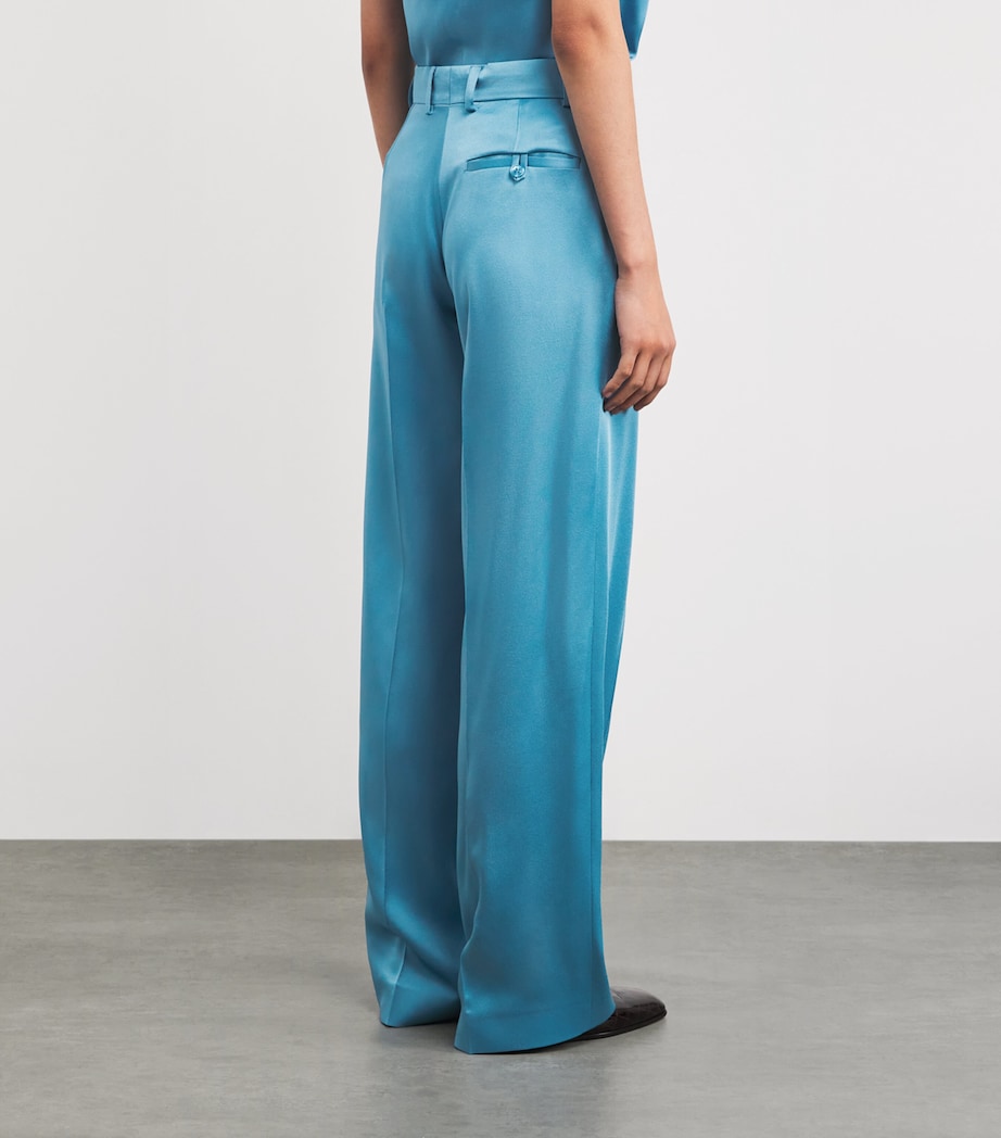 Satin Tailored Trousers 4130 STEEL BLUE Image 4