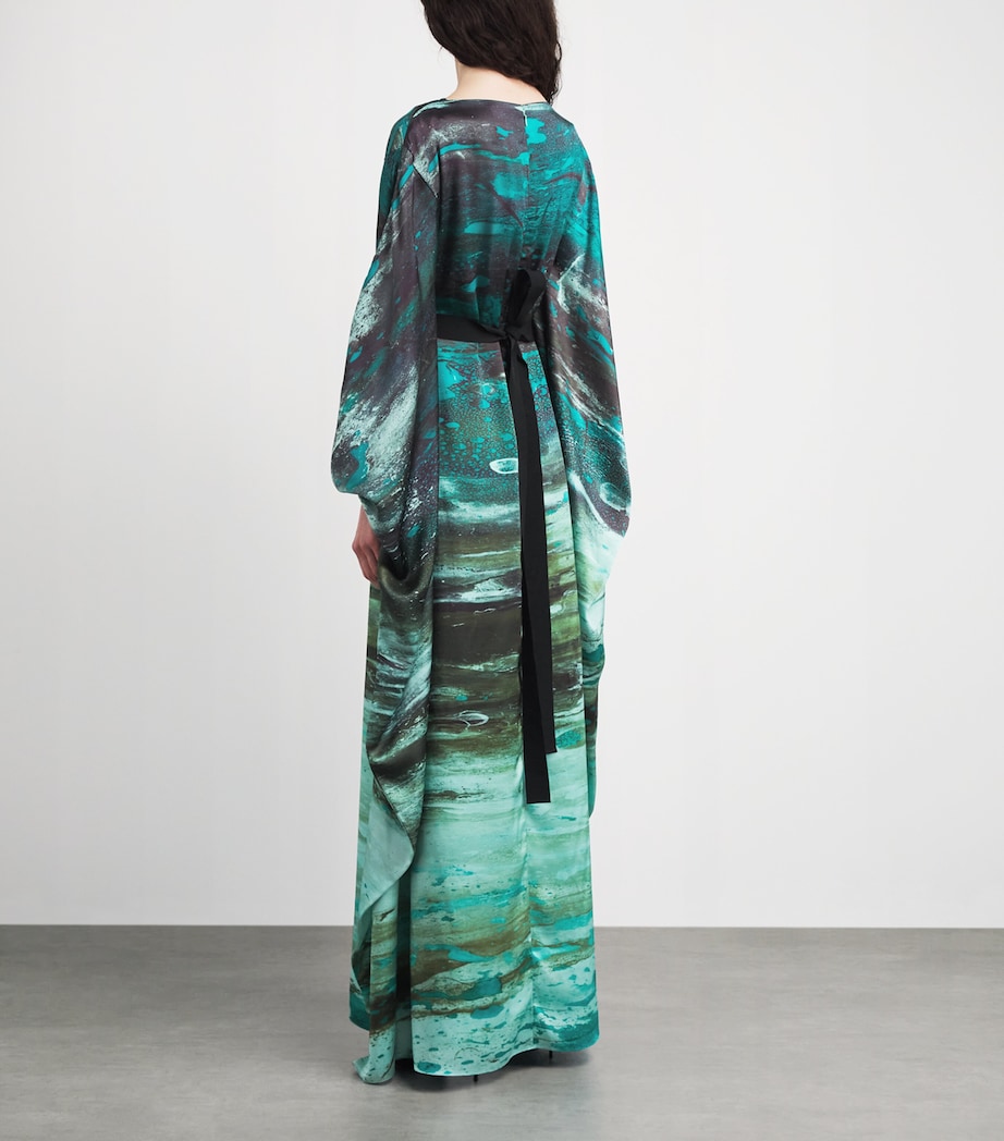 Roksanda Womens Silk Raziya Maxi Dress Brush Teal/mint Image 4
