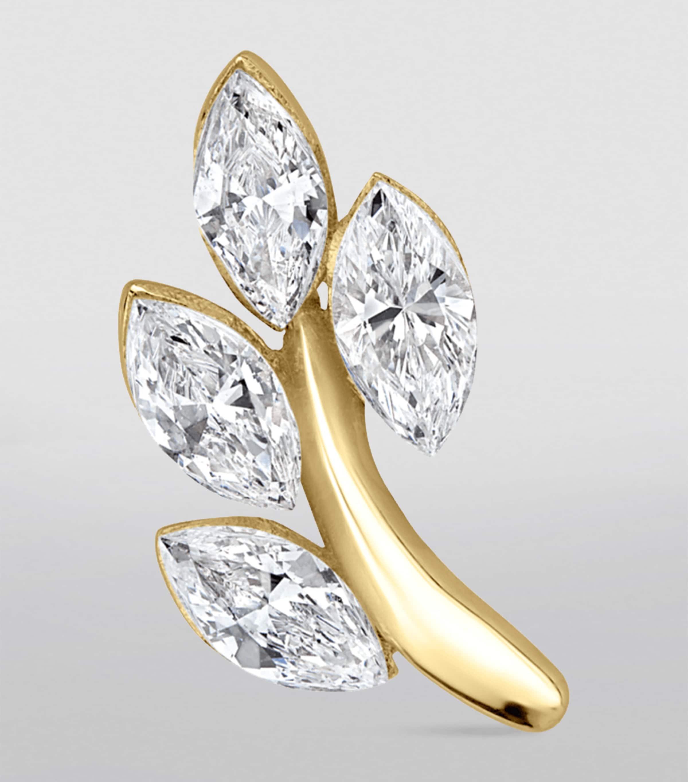 Diamond Vine Threaded Stud Earring (Direction A 10.5mm) YELLOW GOLD Image 3
