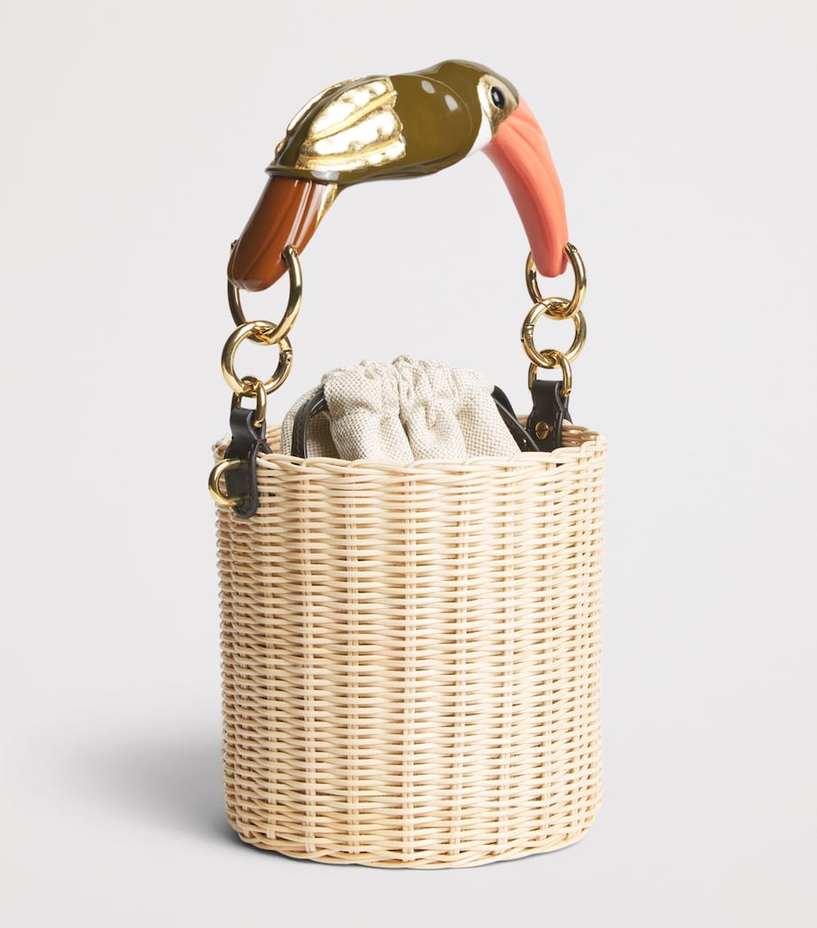 Chloé Small Woven Tropicus Bucket Bag Hot Sand Image 2