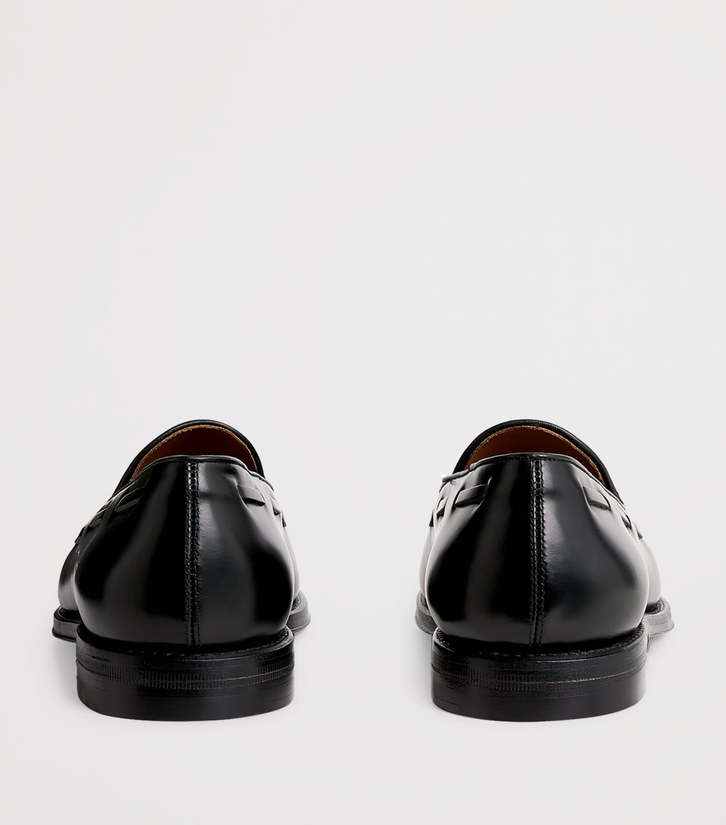 Leather Tasselled Maestra Loafers BLACK Image 4