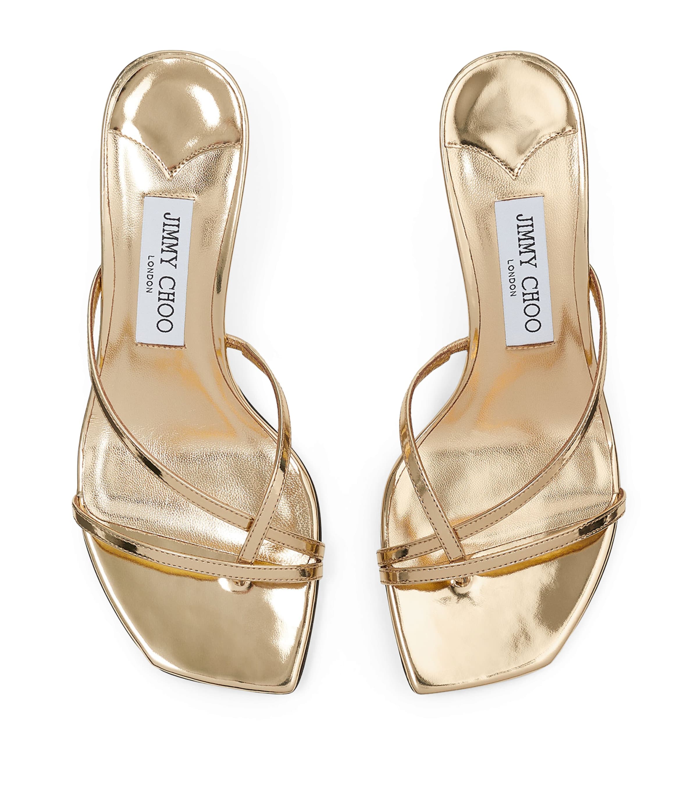 Etana 50 Leather Heeled Mules GOLD Image 4