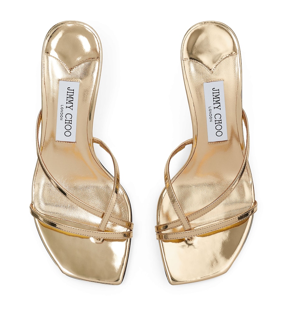 Etana 50 Leather Heeled Mules GOLD Image 4