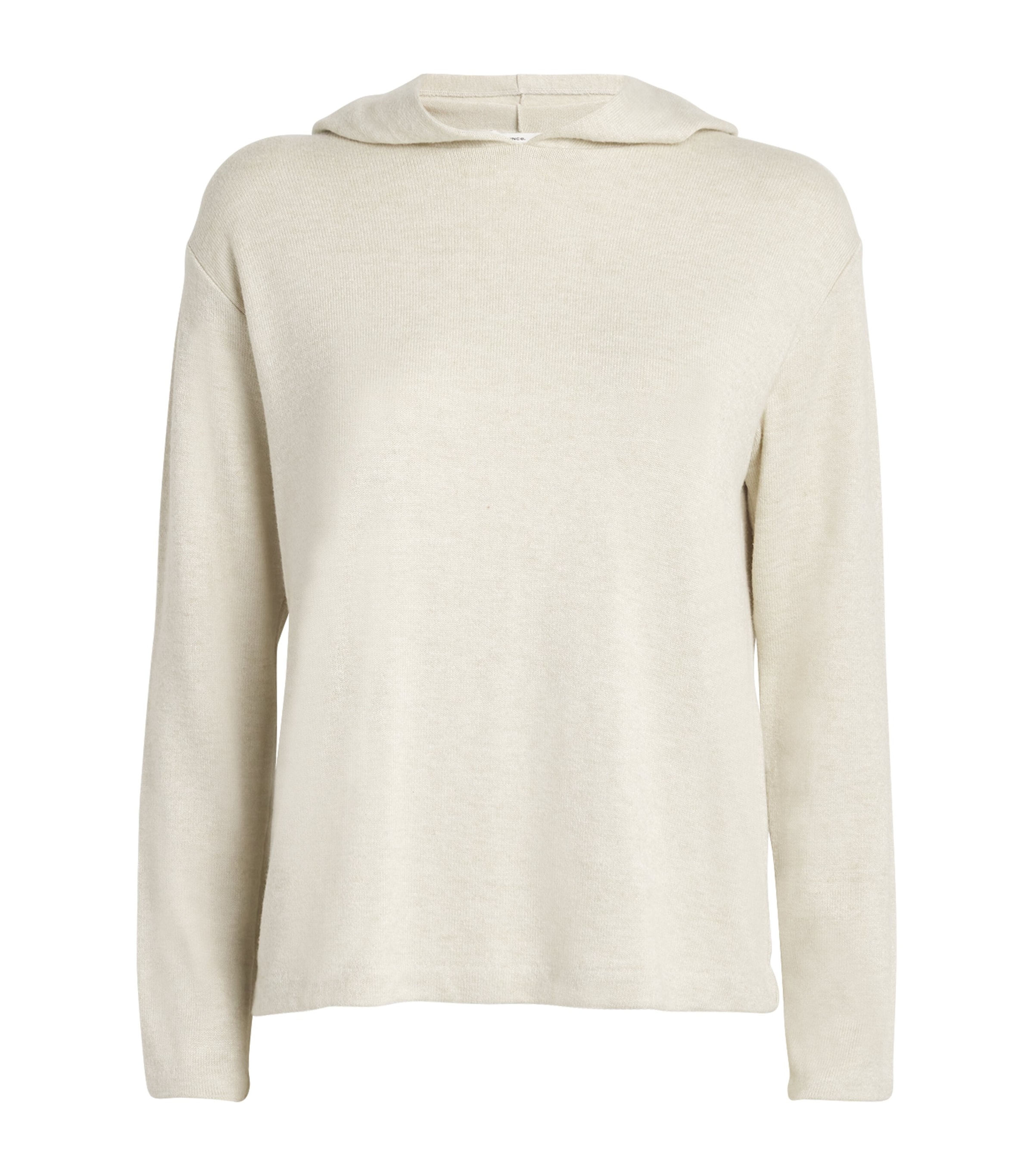 Shop Vince Knitted Hoodie In Ivory