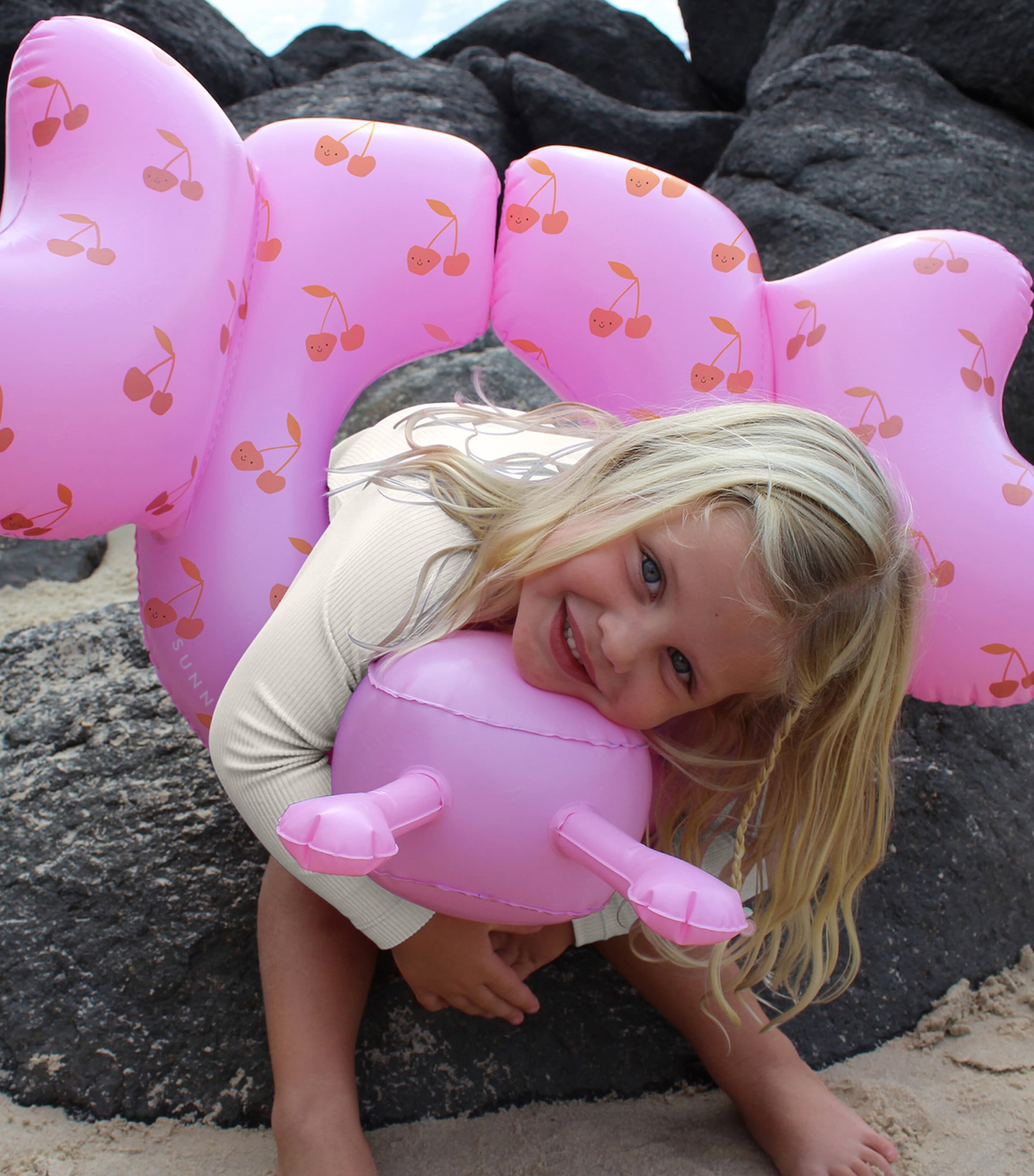 Cherry Print Tube Pool Ring COTTON CANDY Image 5