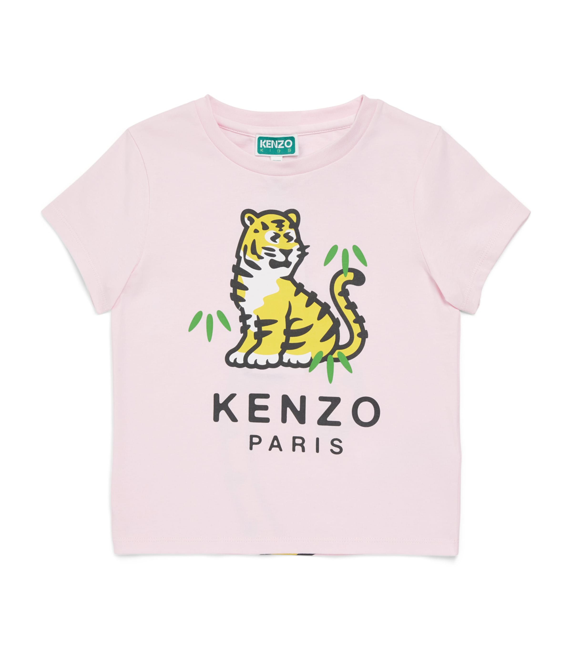 Kenzo Kids Cotton Tiger Logo T-Shirt (2-14 Years) Pink Image 1