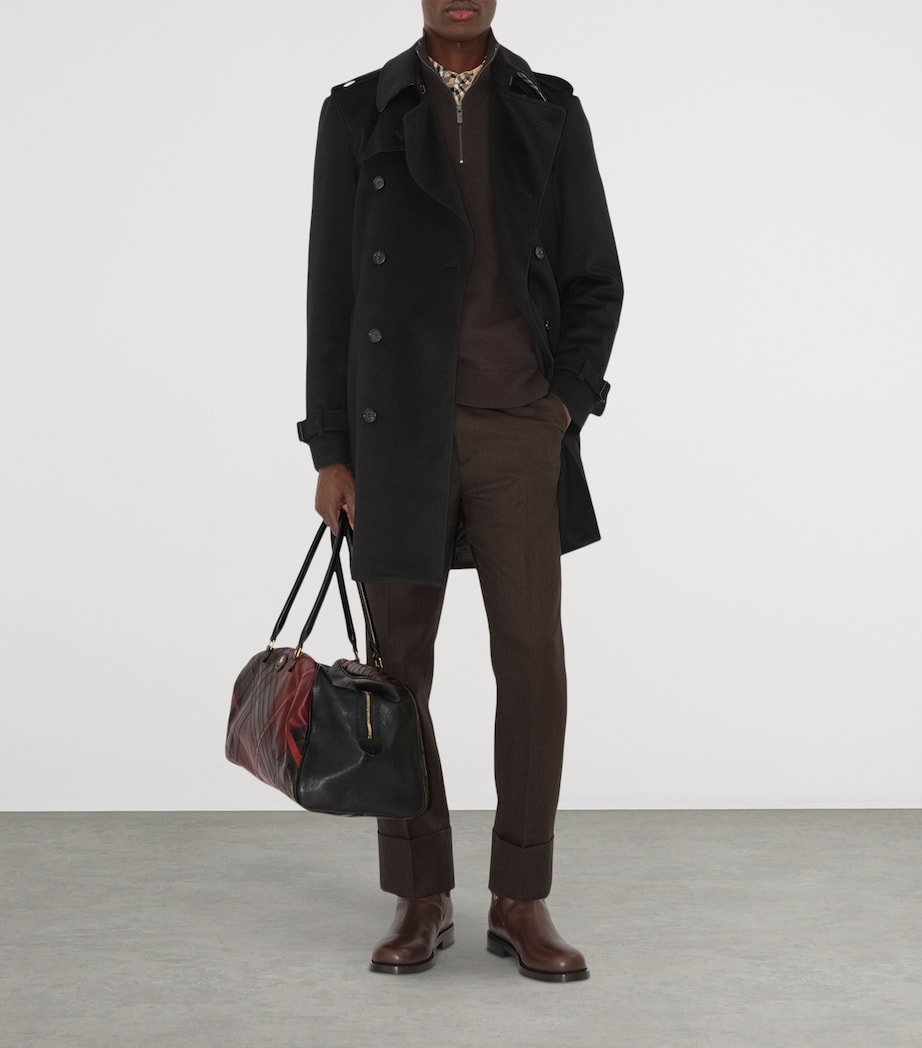 Cashmere Mid-Length Trench Coat BLACK Image 2