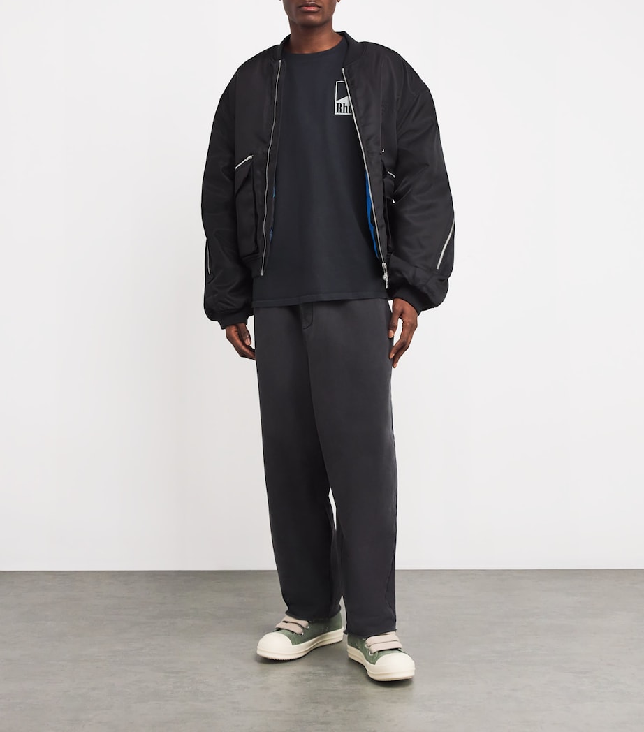 Cotton Chevron Logo T-Shirt VTG BLACK 2306 Image 2