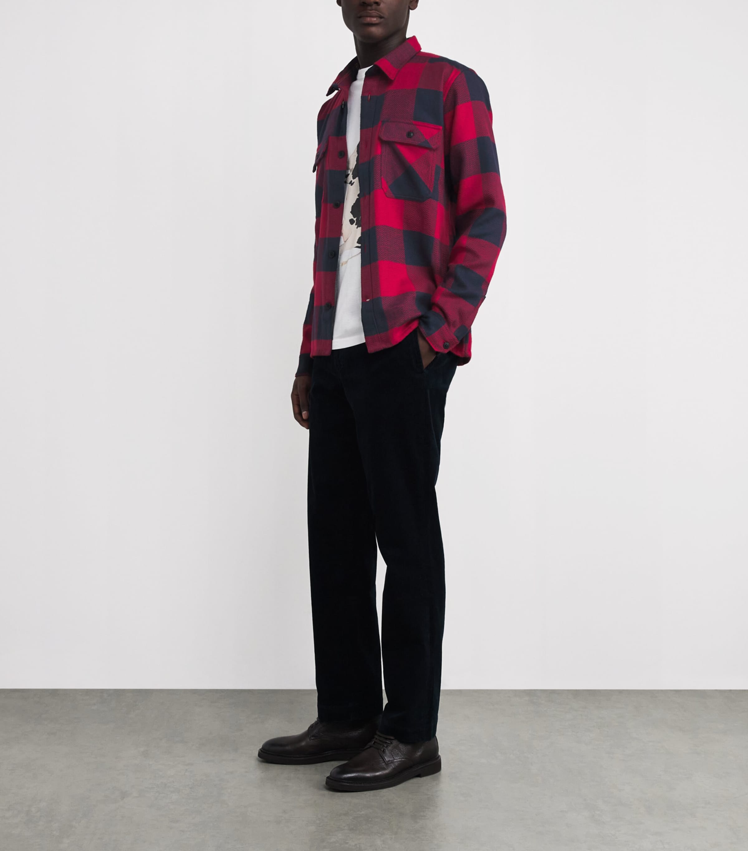 Cotton Bertrow Shirt NAVY Image 2