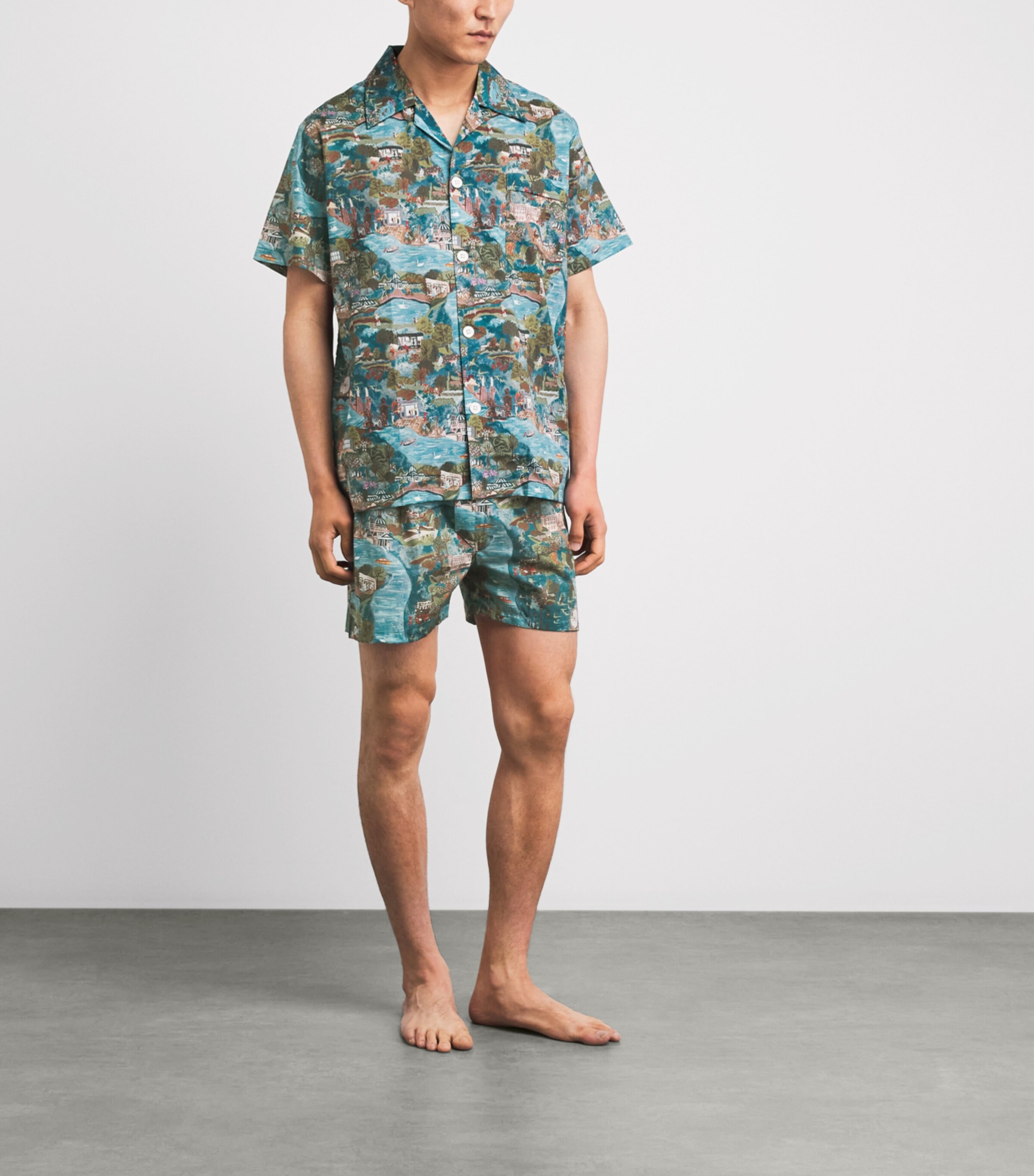 Derek Rose Mens Cotton Ledbury Pyjama Set Mul Image 2