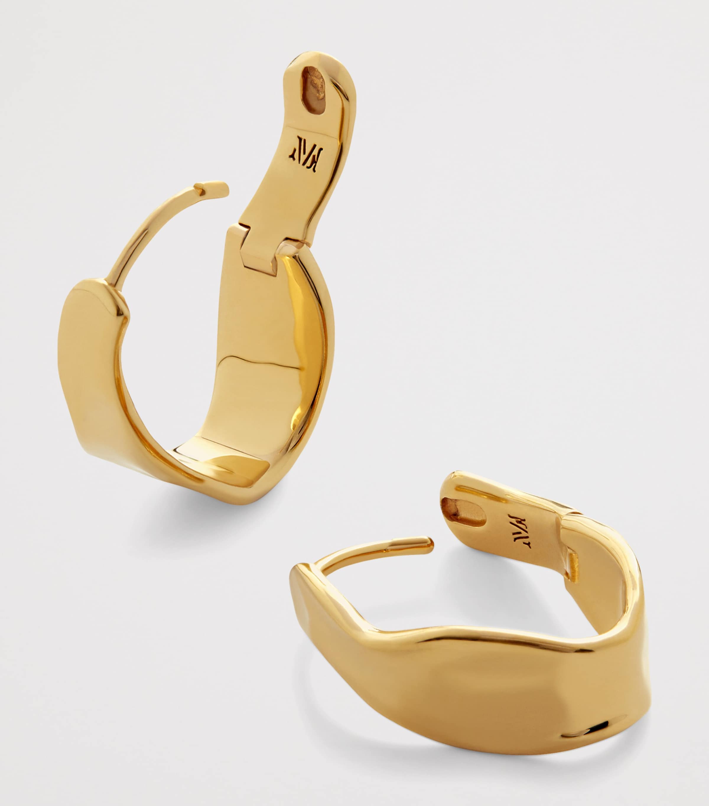 Monica Vinader Gold Vermeil Wave Hoop Earrings Gold Vermeil Image 3