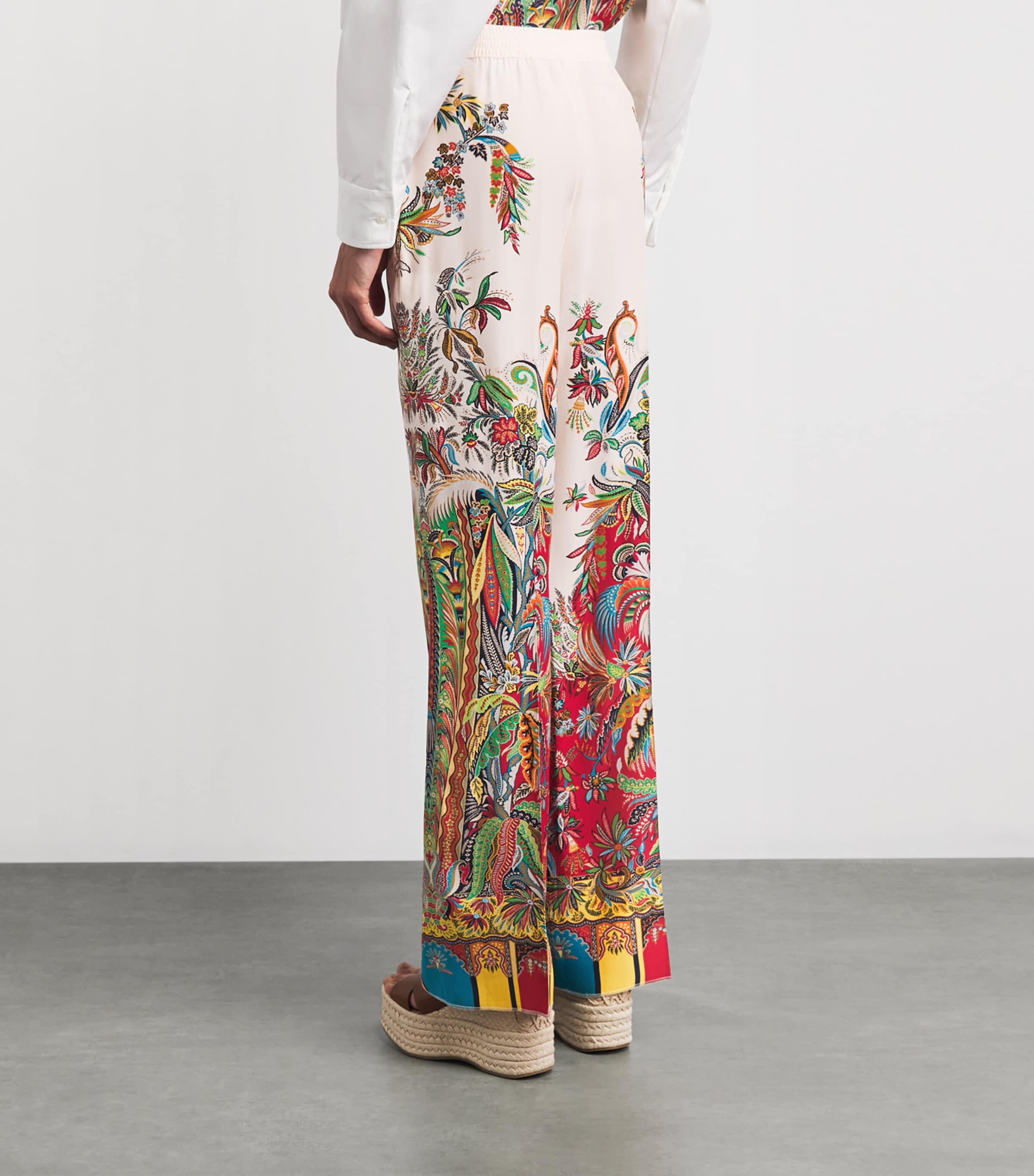 Etro Womens Silk Paisley Tailored Trousers Prnt/white Bs Image 5