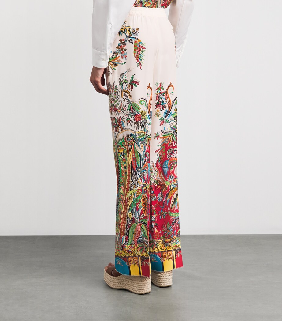 Etro Womens Silk Paisley Tailored Trousers Prnt/white Bs Image 5