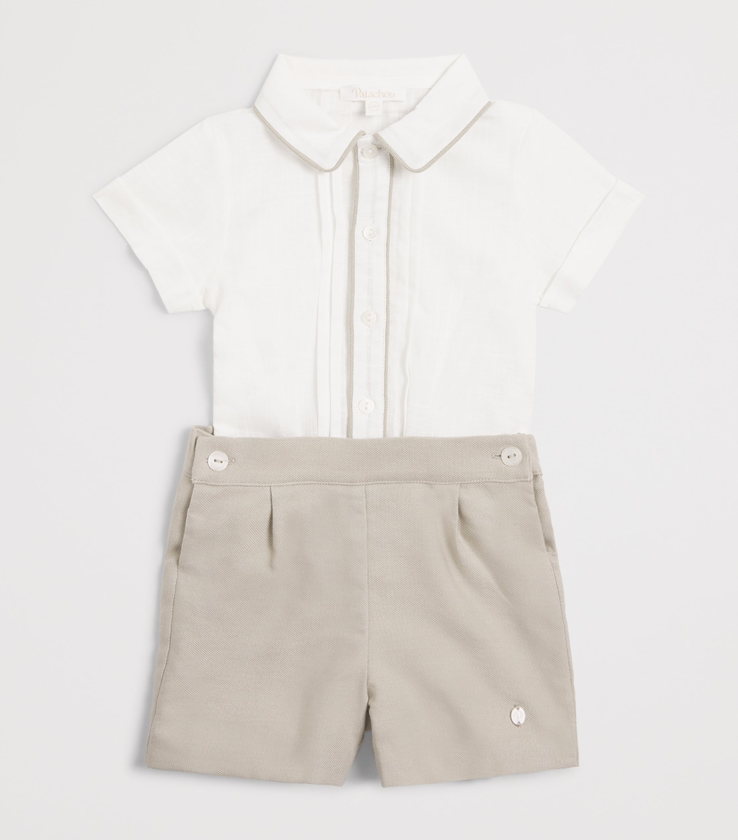 Patachou Shirt and Shorts Set (3-24 Months) Beige Image 3