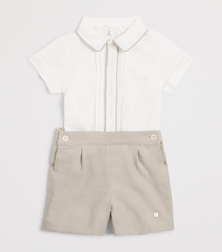 Patachou Shirt and Shorts Set (3-24 Months) Beige Image 3