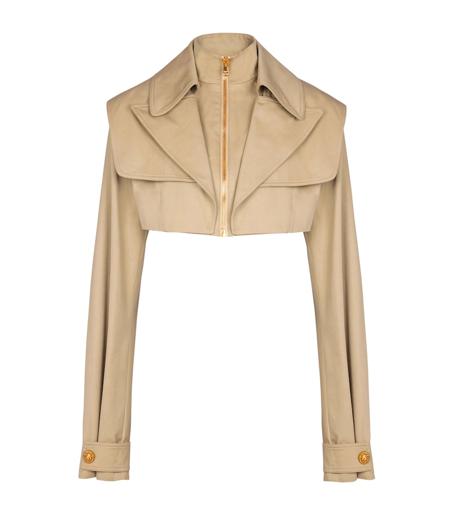 Cotton Cropped Jacket 0AN SABLE Image 1