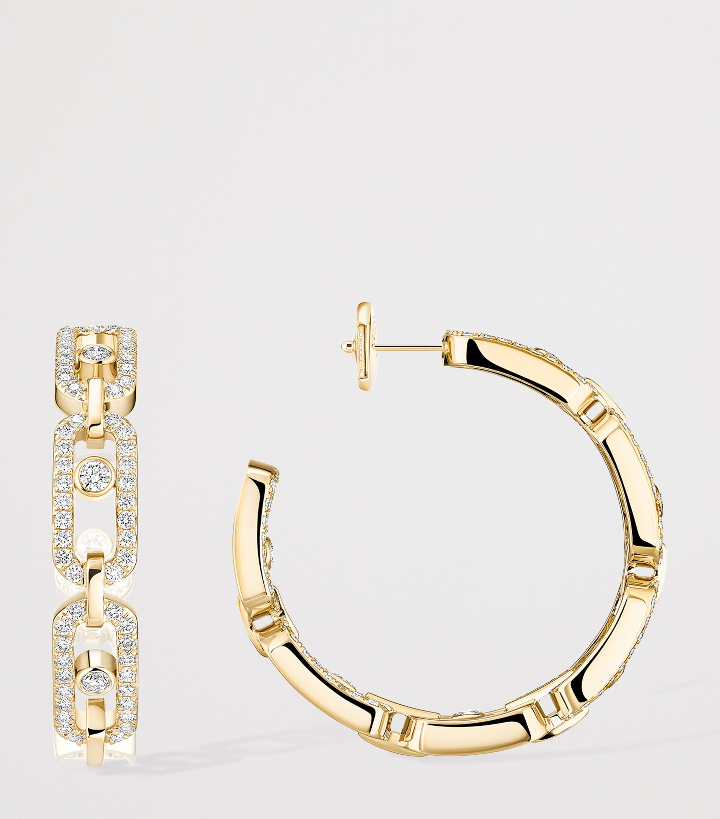 Messika Small Move Link Yellow Gold and Diamond Hoop Earrings (0.86ct) Yellow Gold Image 3