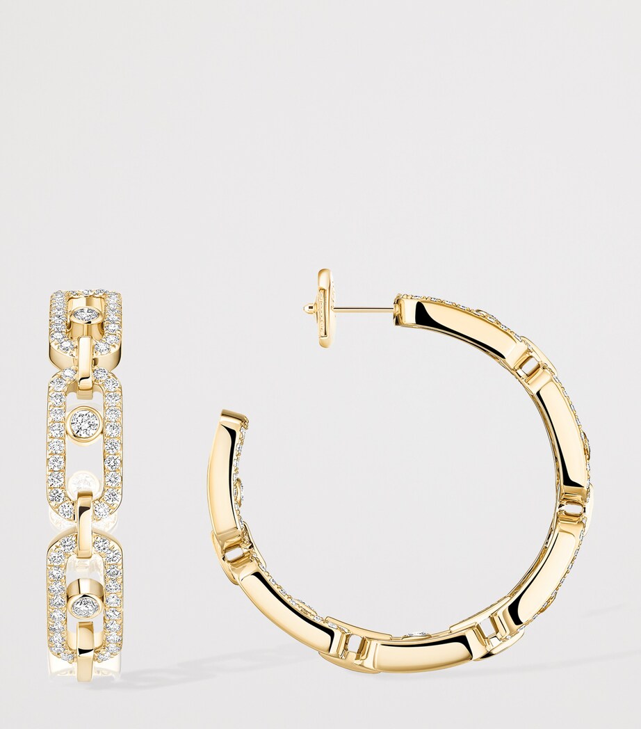 Messika Small Move Link Yellow Gold and Diamond Hoop Earrings (0.86ct) Yellow Gold Image 3