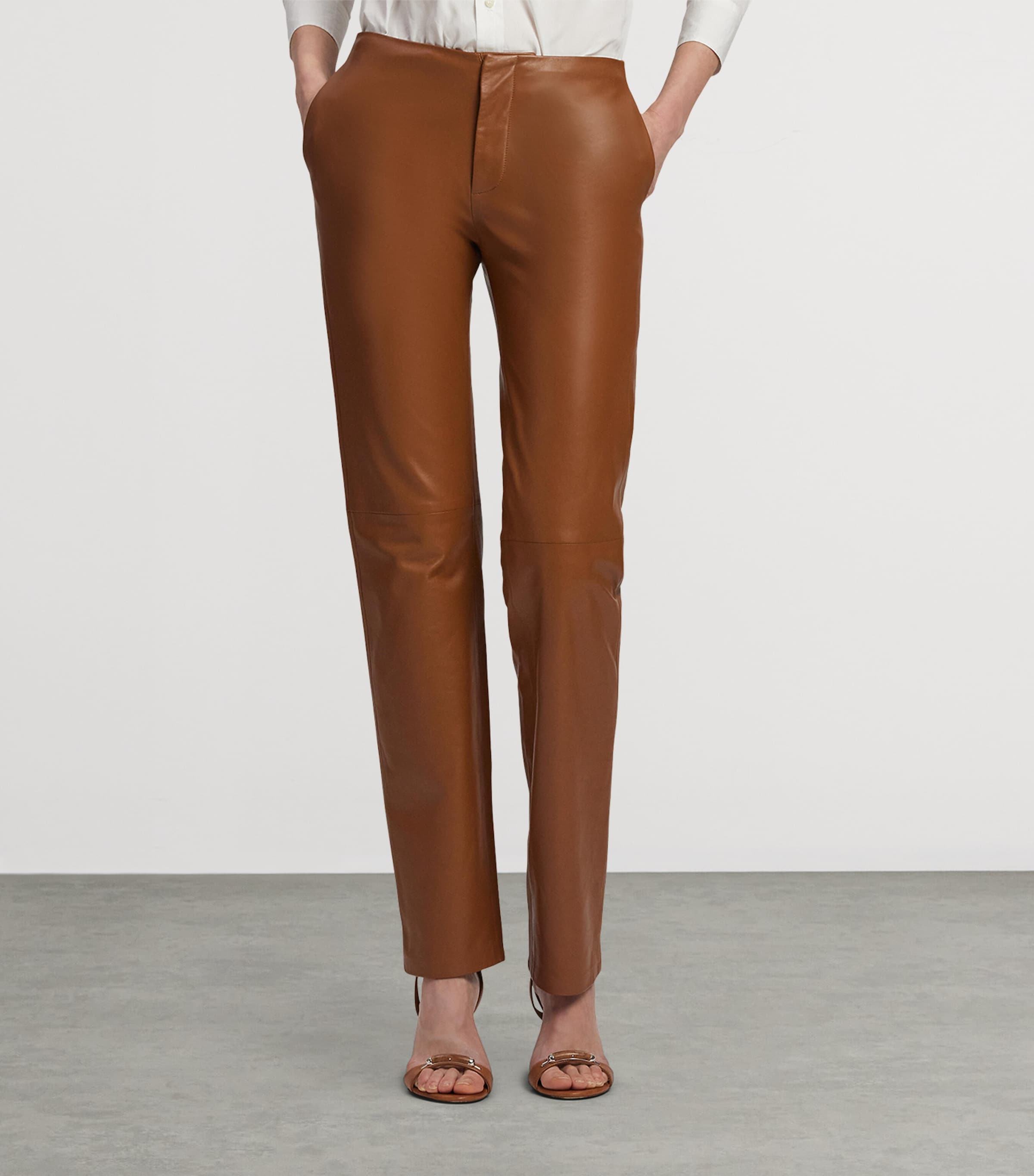 Lamb Leather Trousers LIGHT TOFFEE Image 2