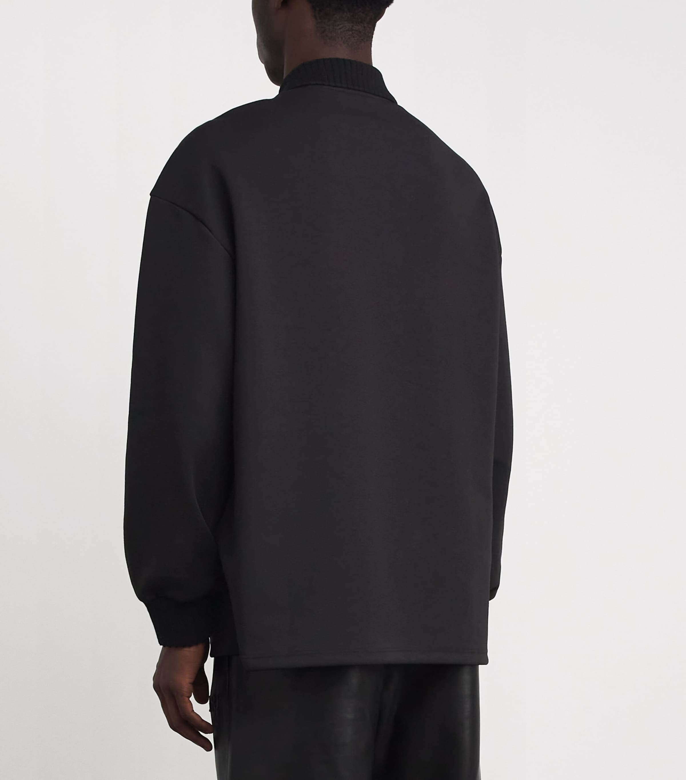 Oversized Logo Polo Shirt BLACK Image 4