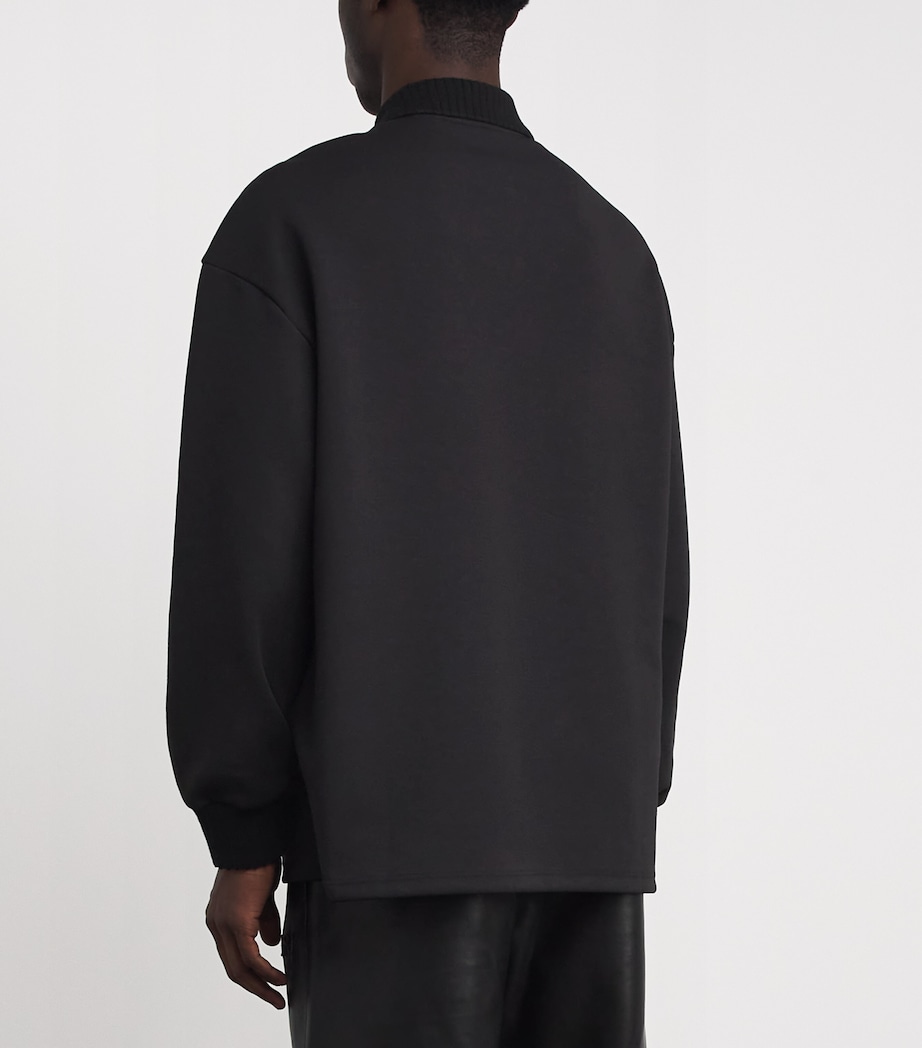 Oversized Logo Polo Shirt BLACK Image 4