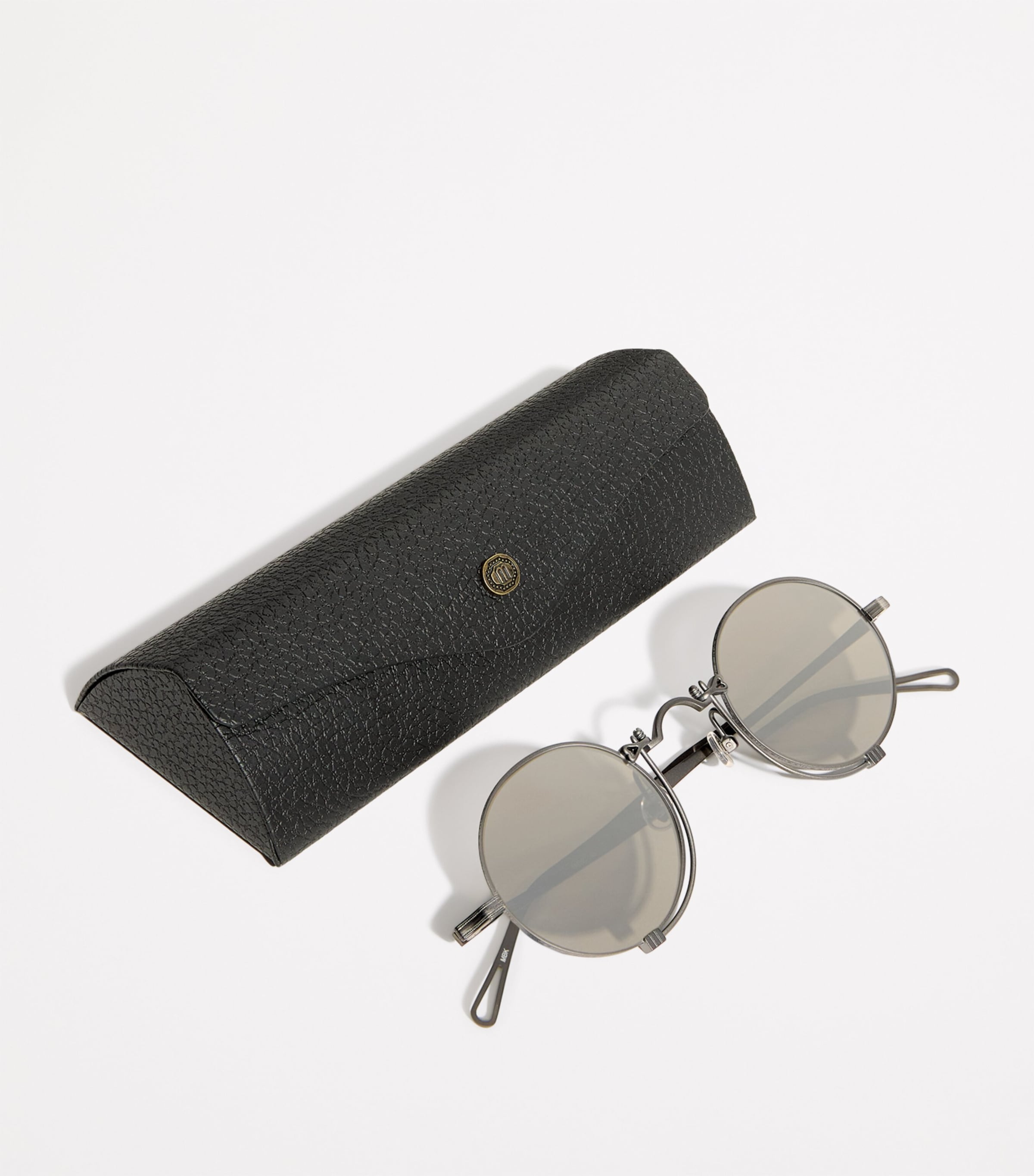Titanium Round Sunglasses MATTE BLACK (PVD) Image 4