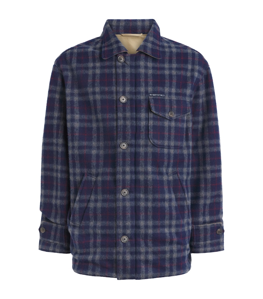 Maison Margiela Mens Cotton Reversible Jacket Beige/blue Image 1