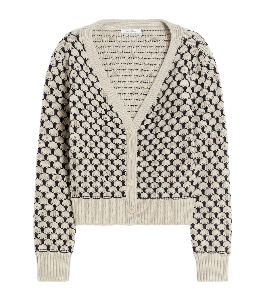 Wool-Cashmere Jacquard Cardigan BEIGE Image 1
