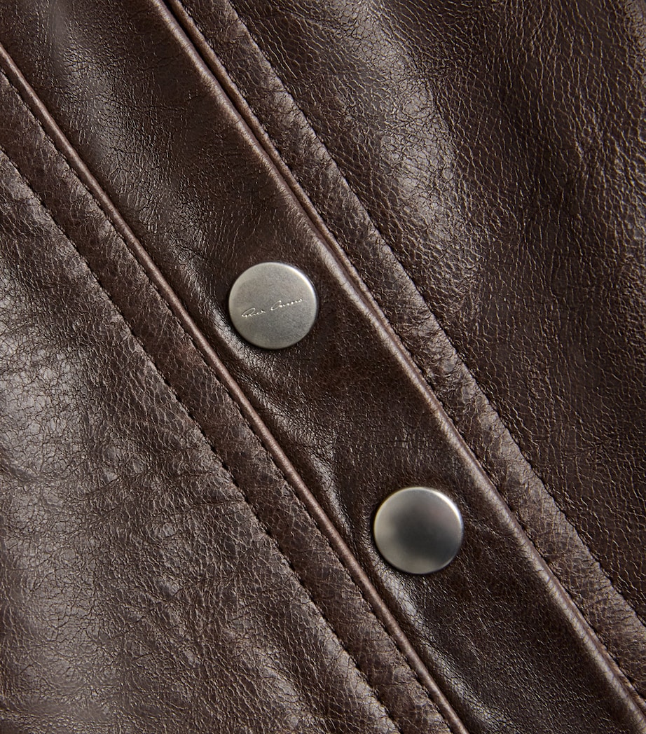 Rick Owens Mens Dracuflight Leather Jacket Grease Image 6