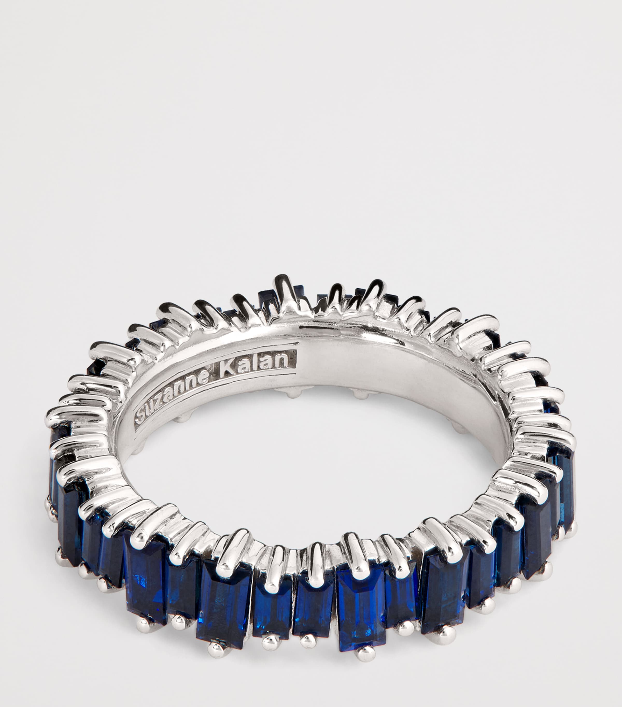 White Gold and Sapphire Bold Eternity Ring 18K WG/DB Image 4